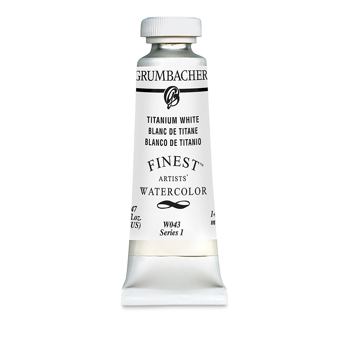 Grumbacher Finest Artists' Watercolor - Titanium White, 14 ml tube