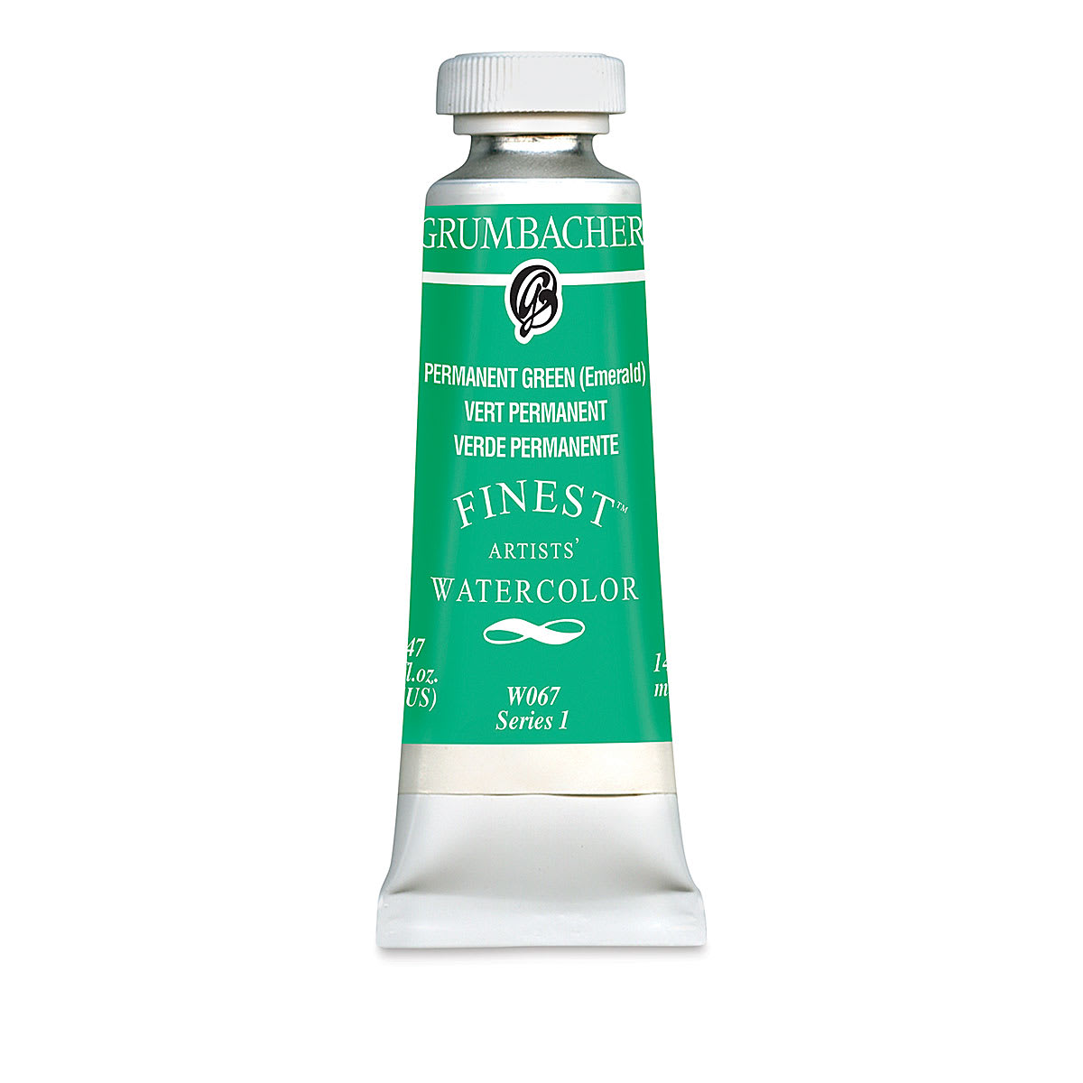 Grumbacher Finest Artists' Watercolor - Permanent Green, 14 ml tube