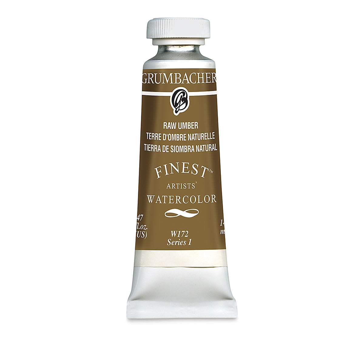 Grumbacher Finest Artists' Watercolor - Raw Umber, 14 ml tube