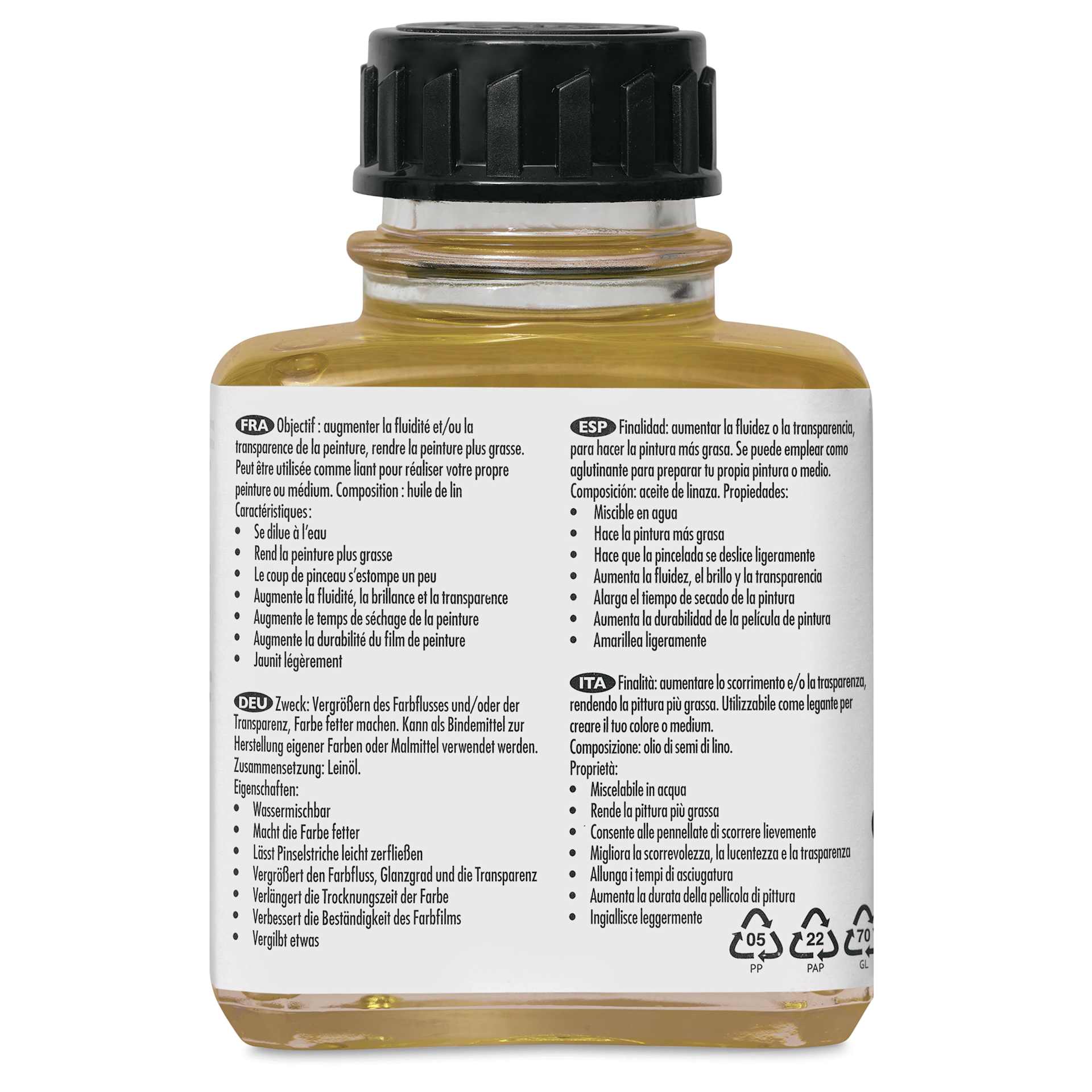 Cobra Water Mixable Linseed Oil Medium - 75 ml (2.5 oz) back