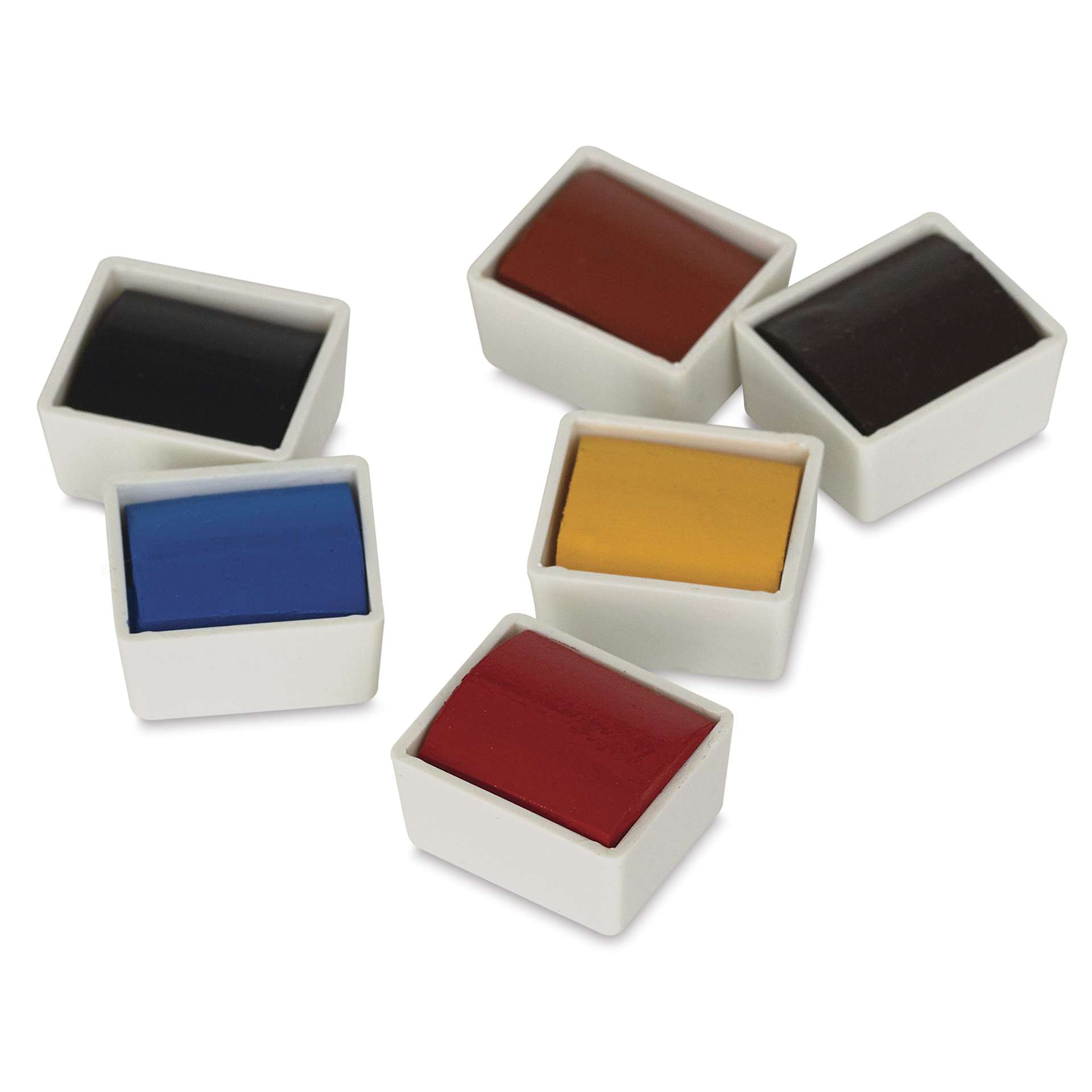 Sennelier French Artists' Watercolors - Set of 12 Plus 6 Free, Metal Case, Half Pans, pans out of tin