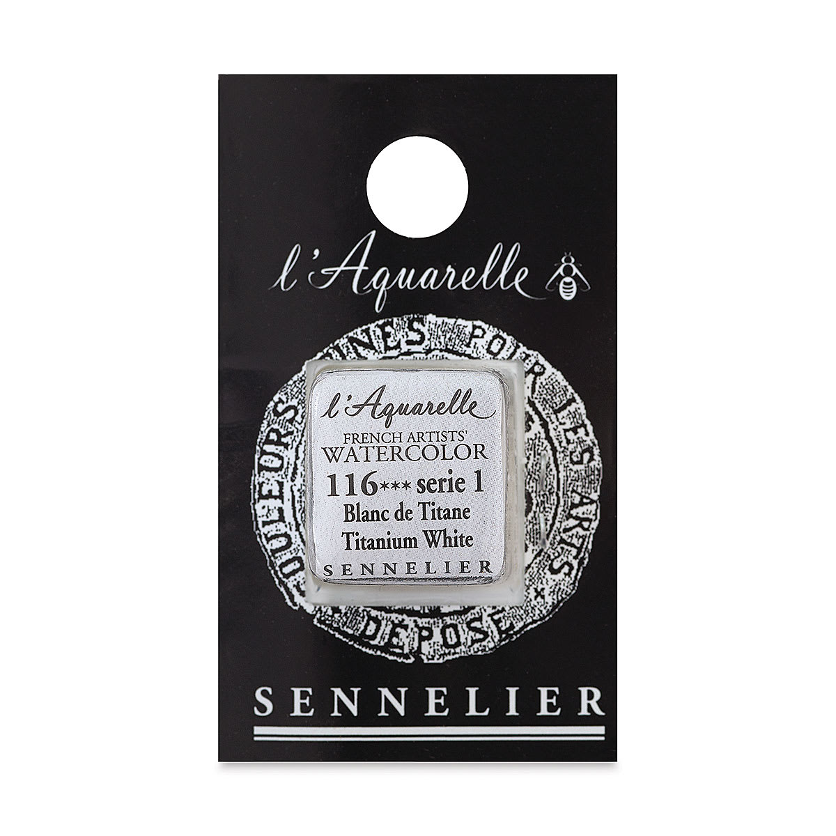 Sennelier French Artists' Watercolor - Titanium White, Half Pan