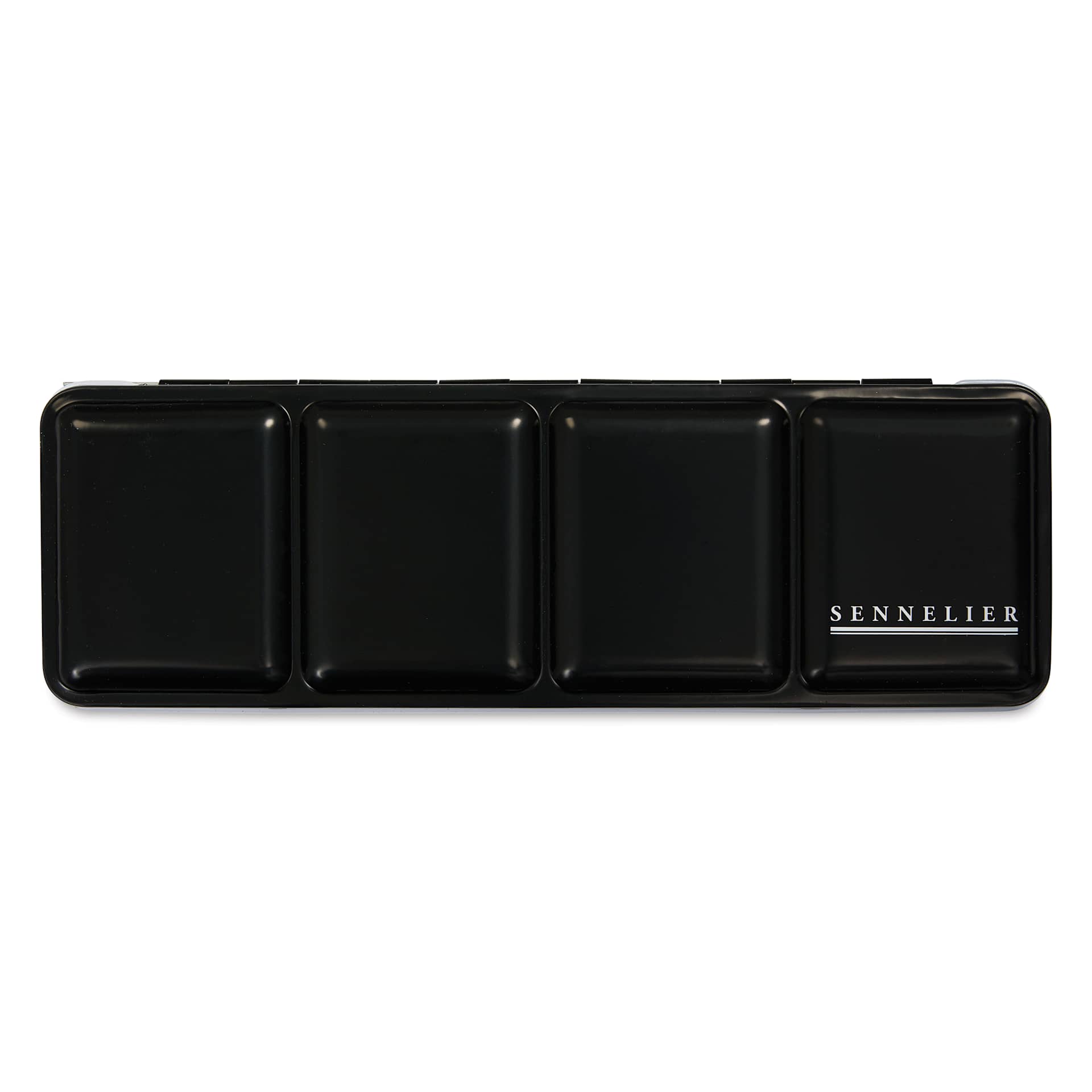 Sennelier French Artists' Watercolors - Set of 14, Metal Case, Full Pans with Precision Brush top of case