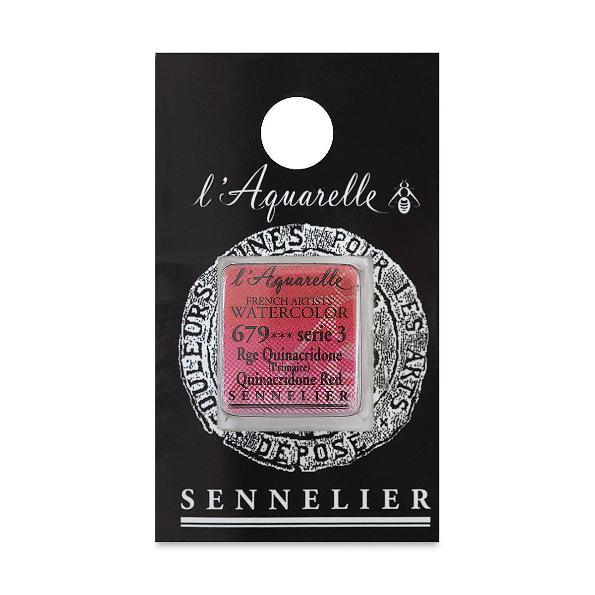 Sennelier French Artists' Watercolor - Quinacridone Red, Half Pan