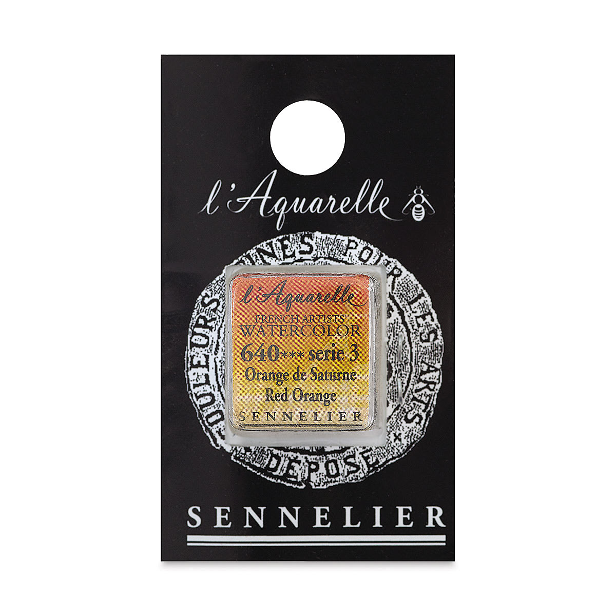 Sennelier French Artists' Watercolor - Red Orange, Half Pan