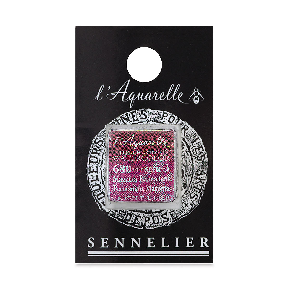 Sennelier French Artists' Watercolor - Permanent Magenta, Half Pan