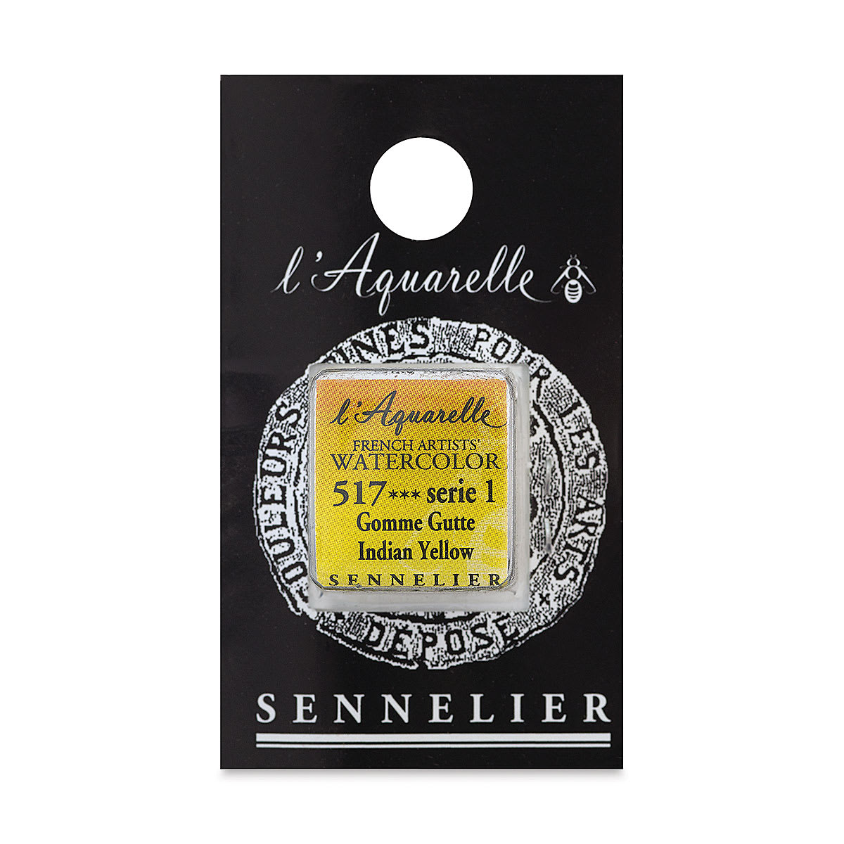 Sennelier French Artists' Watercolor - Indian Yellow, Half Pan
