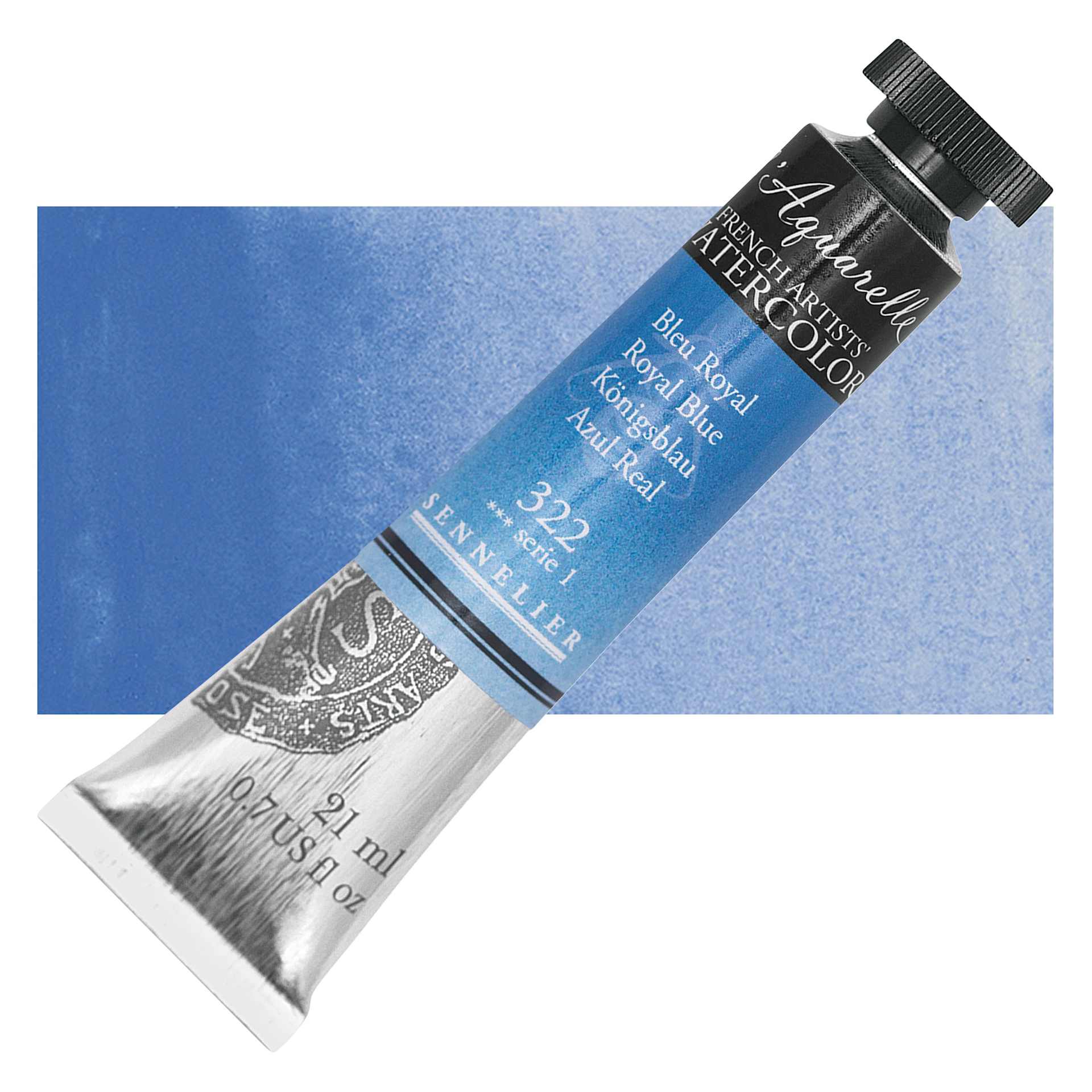 Sennelier French Artists' Watercolor - Royal Blue, 21 ml Tube and swatch