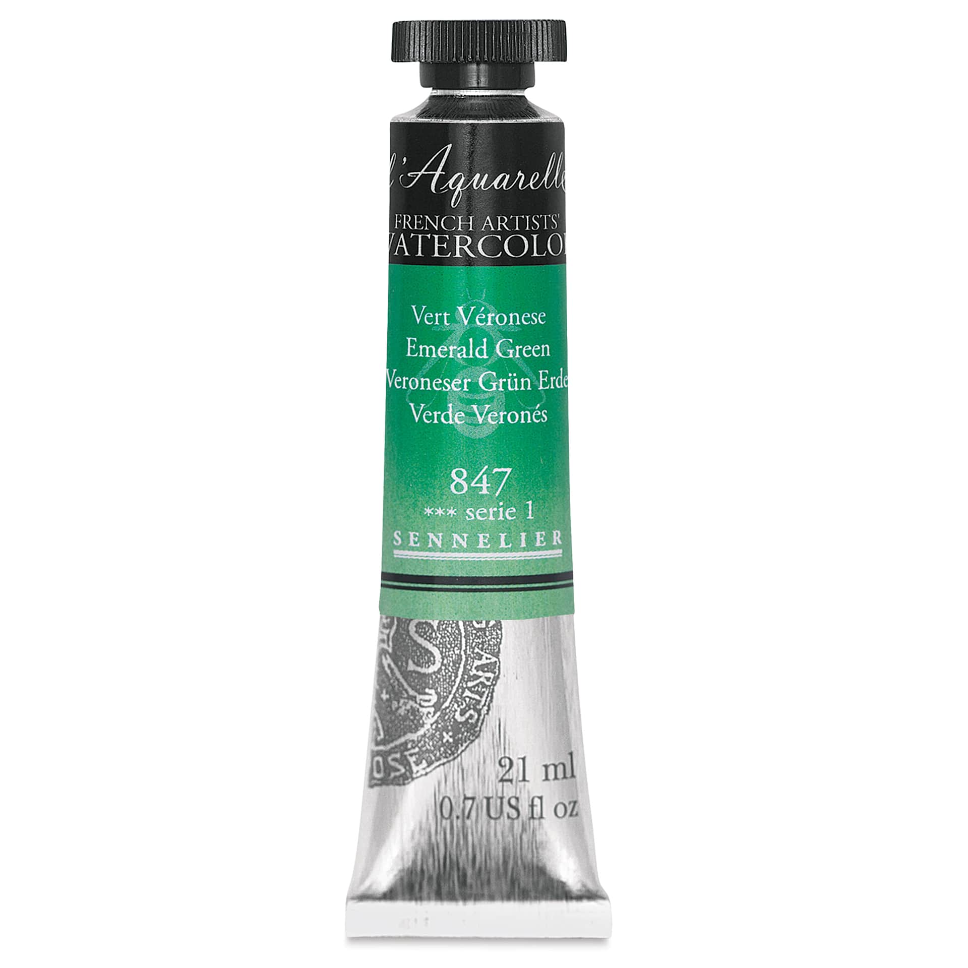 Sennelier French Artists' Watercolor - Emerald Green, 21 ml, Tube