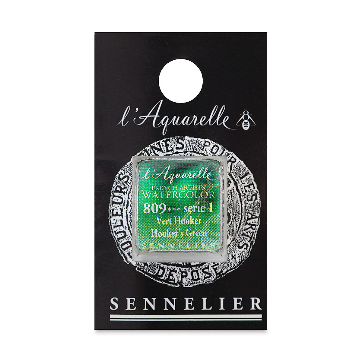 Sennelier French Artists' Watercolor - Hooker's Green, Half Pan