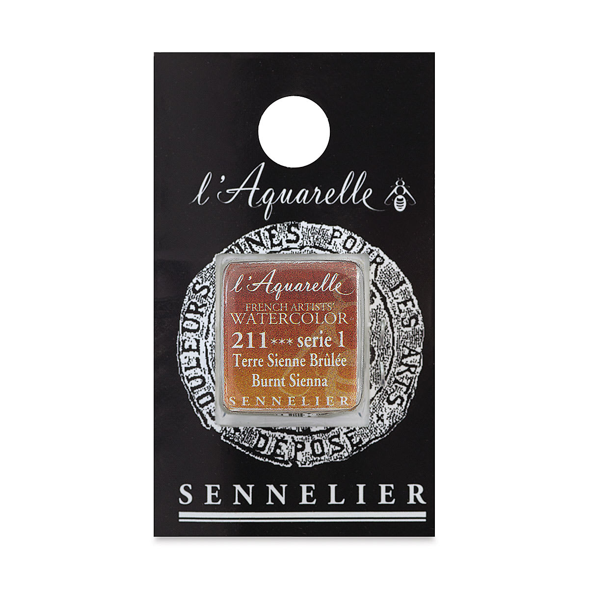 Sennelier French Artists' Watercolor - Burnt Sienna, half pan