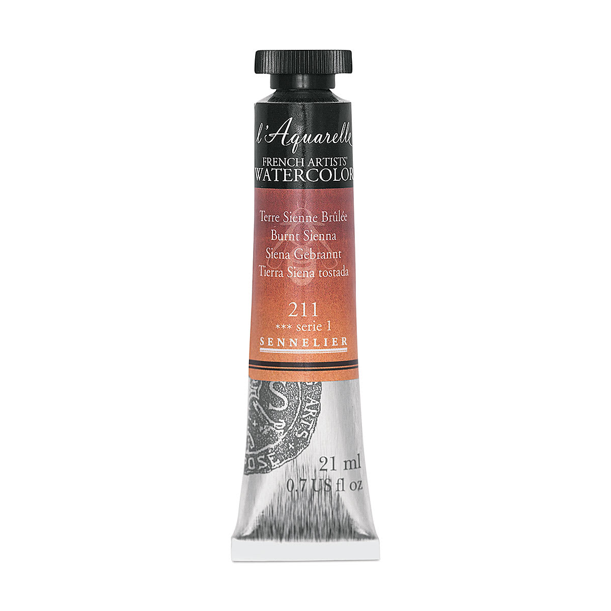 Sennelier French Artists' Watercolor - Burnt Sienna, 21 ml, Tube