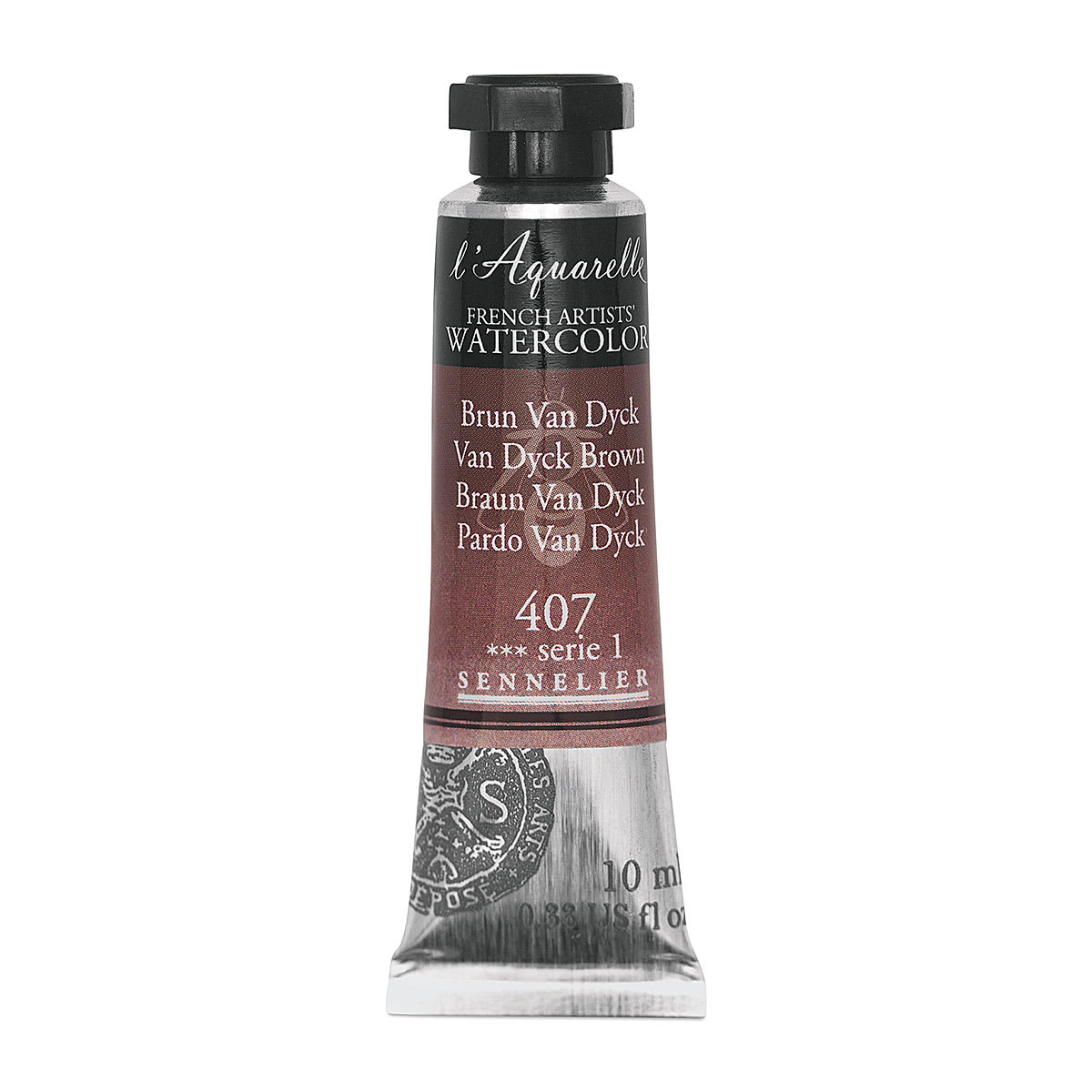 Sennelier French Artists' Watercolor - Van Dyck Brown, 10 ml Tube