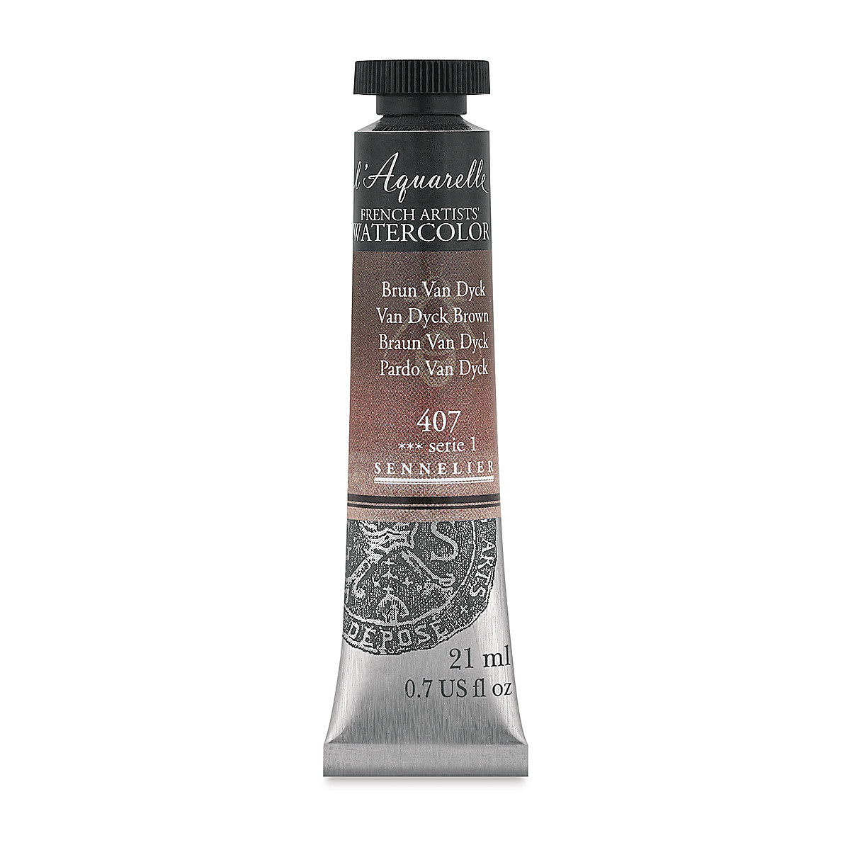 Sennelier French Artists' Watercolor - Van Dyck Brown, 21 ml Tube