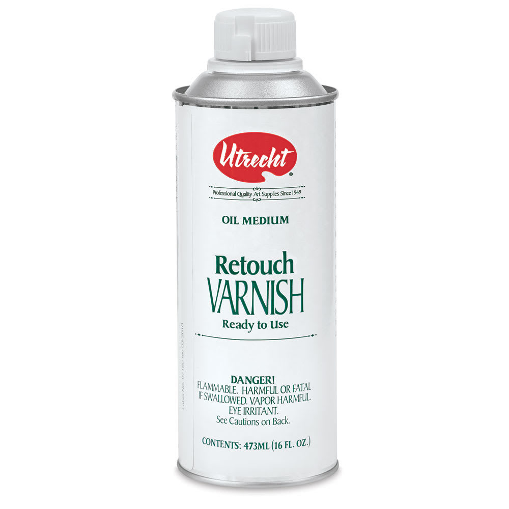 Utrecht Oil Varnishes - Front of 16 oz Retouch Varnish can shown