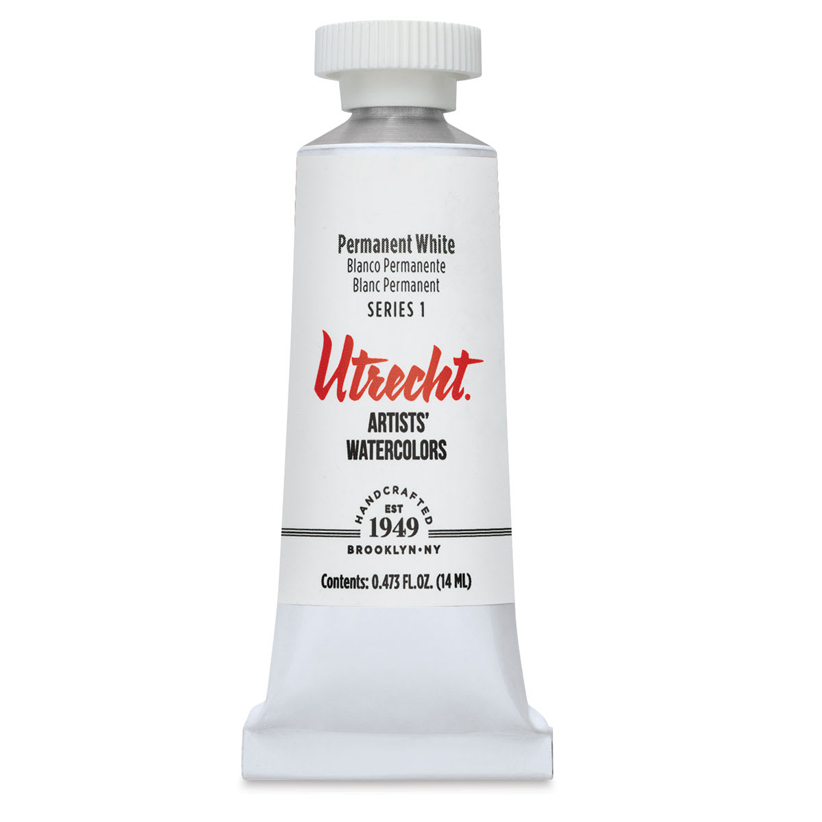 Utrecht Artists' Watercolor Paint - Permanent White, 14 ml, Tube (Front)