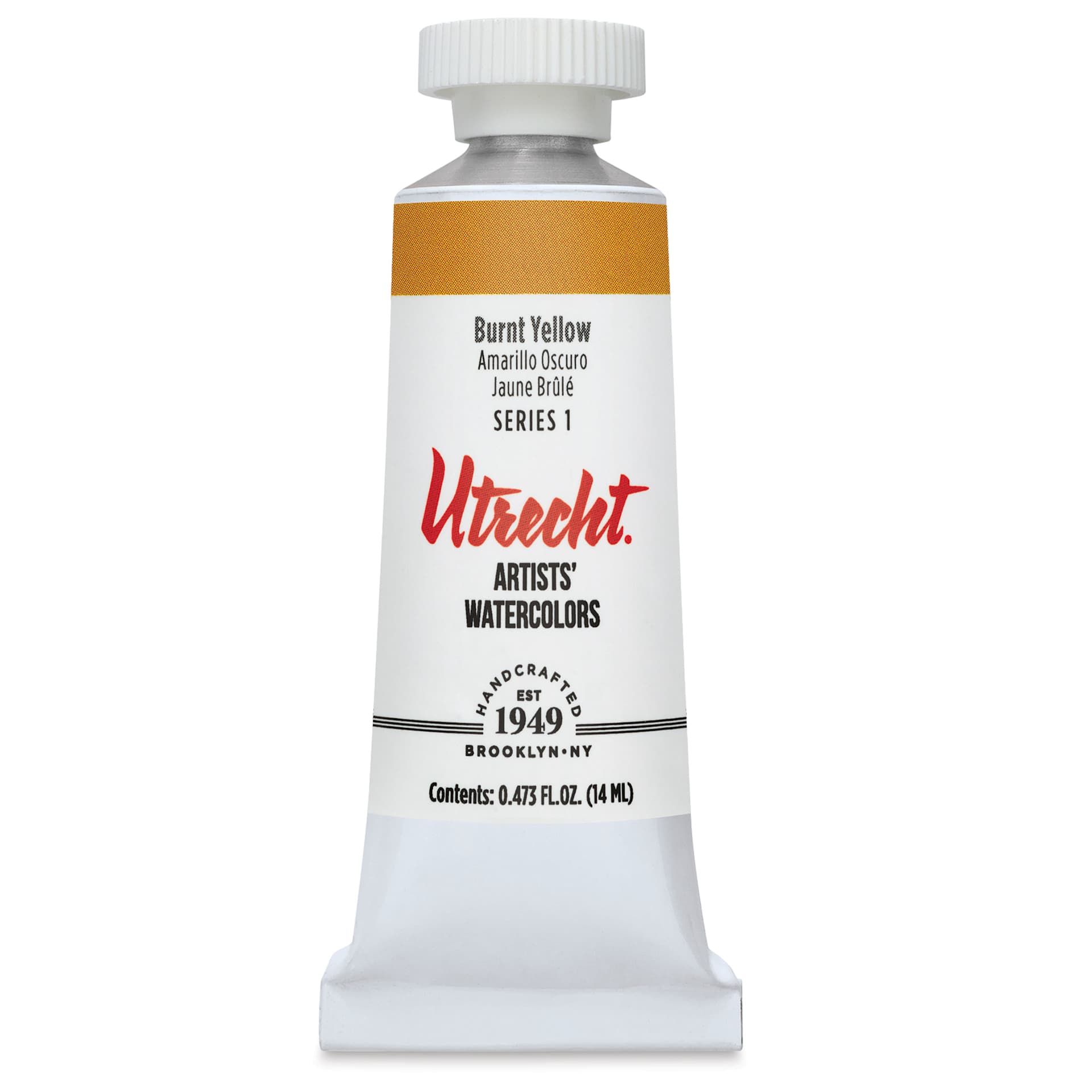 Utrecht Artists' Watercolor Paint - Burnt Yellow, 14 ml, Tube (Front)