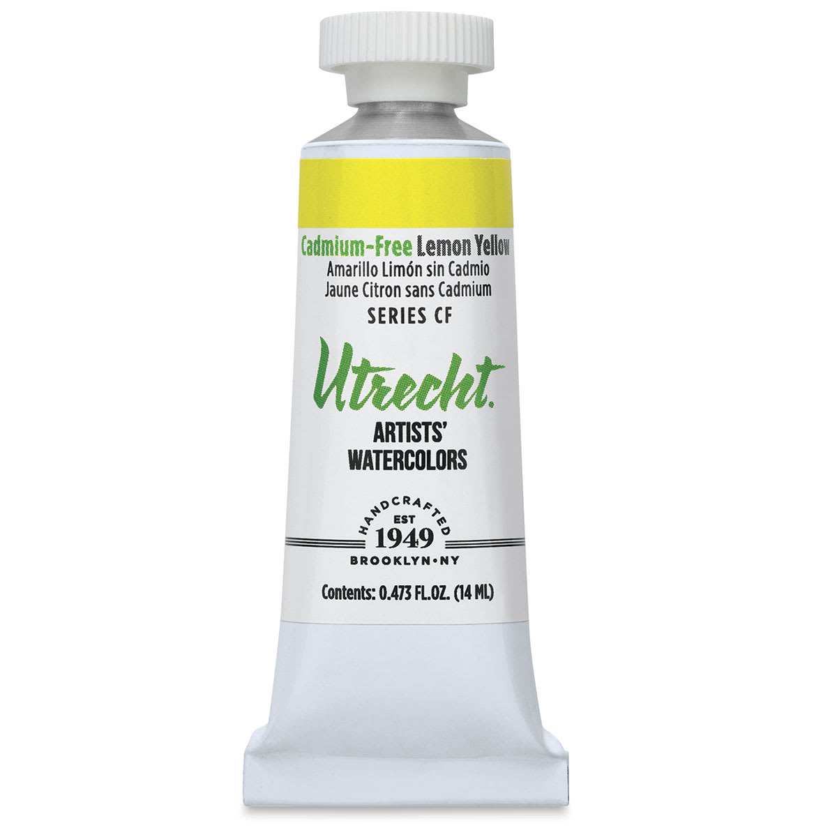 Utrecht Artists' Watercolor Paint - Cadmium-Free Yellow Lemon, 14 ml, Tube (Front)