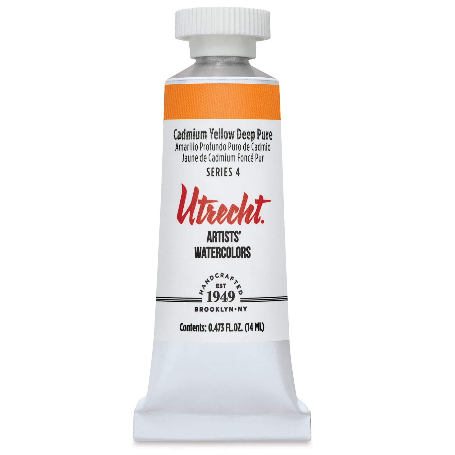 Utrecht Artists' Watercolor Paint - Cadmium Yellow Deep, 14 ml, Tube (Front)