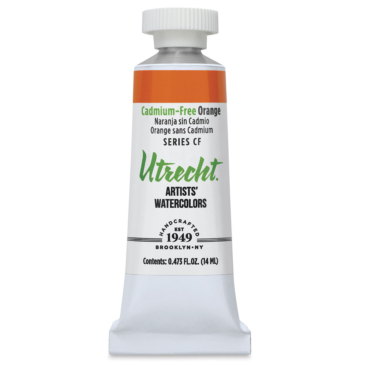 Utrecht Artists' Watercolor Paint - Cadmium-Free Orange, 14 ml, Tube (Front)