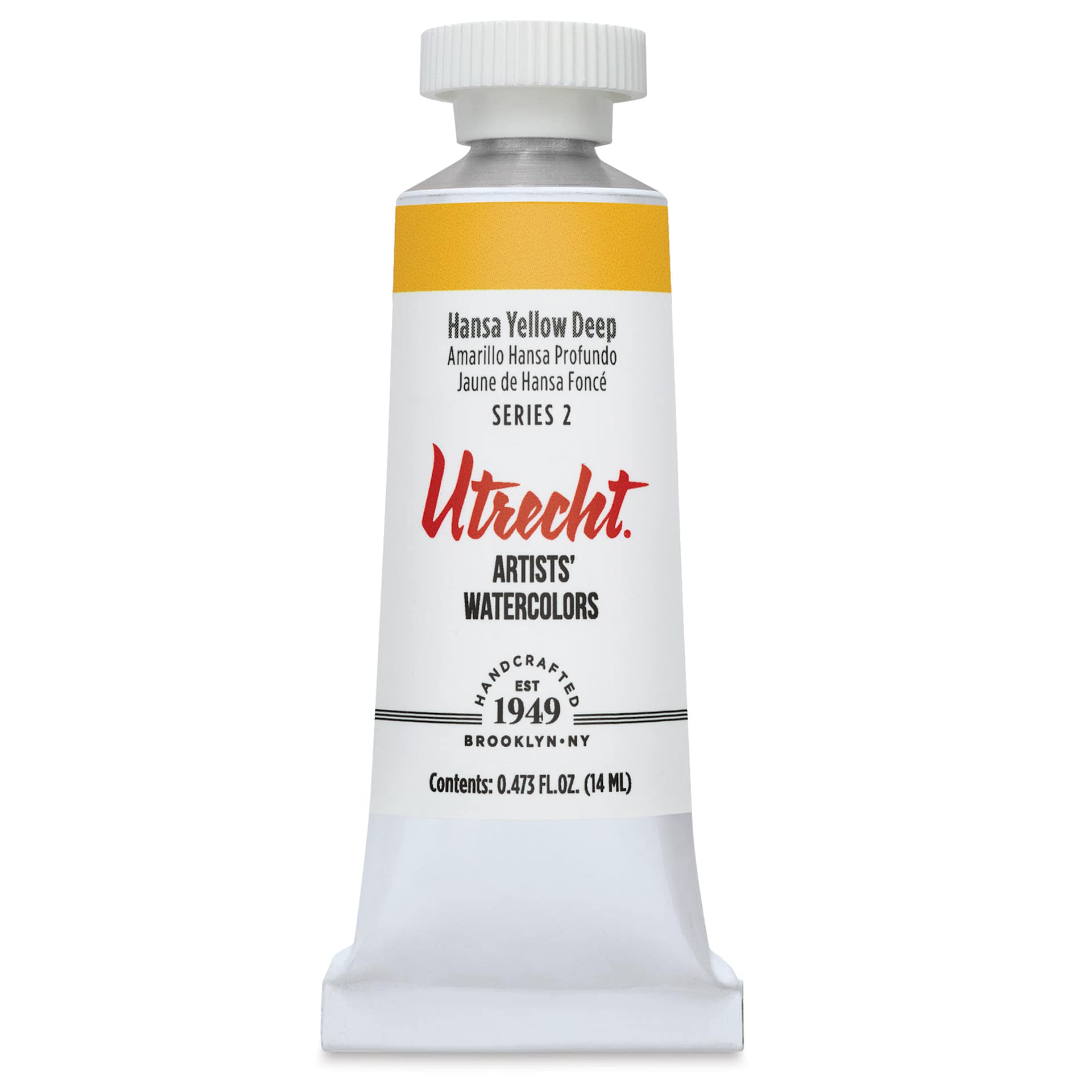 Utrecht Artists' Watercolor Paint - Hansa Yellow Deep, 14 ml, Tube (Front)