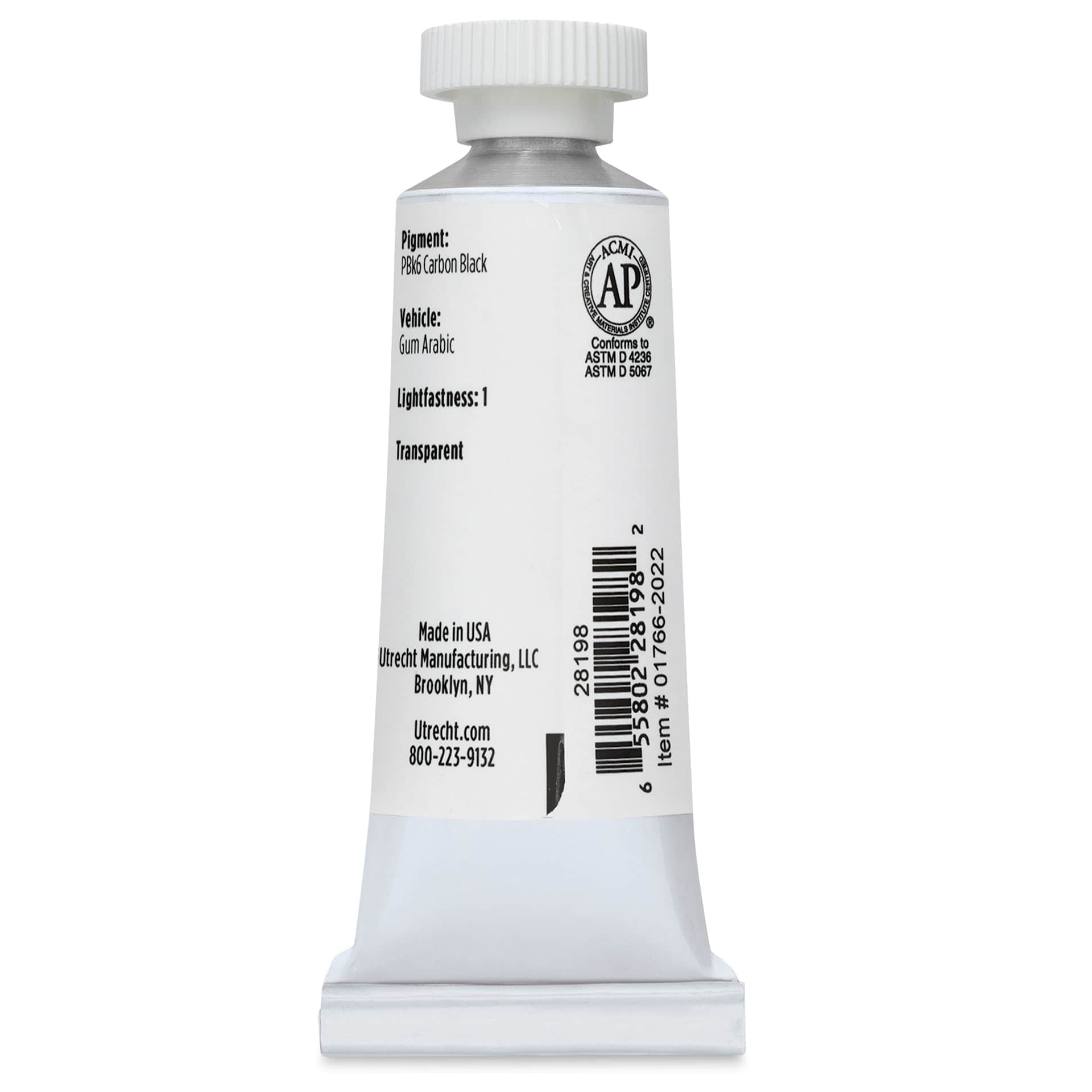 Utrecht Artists' Watercolor Paint - French Ultramarine Blue, 14 ml, Tube (Back)
