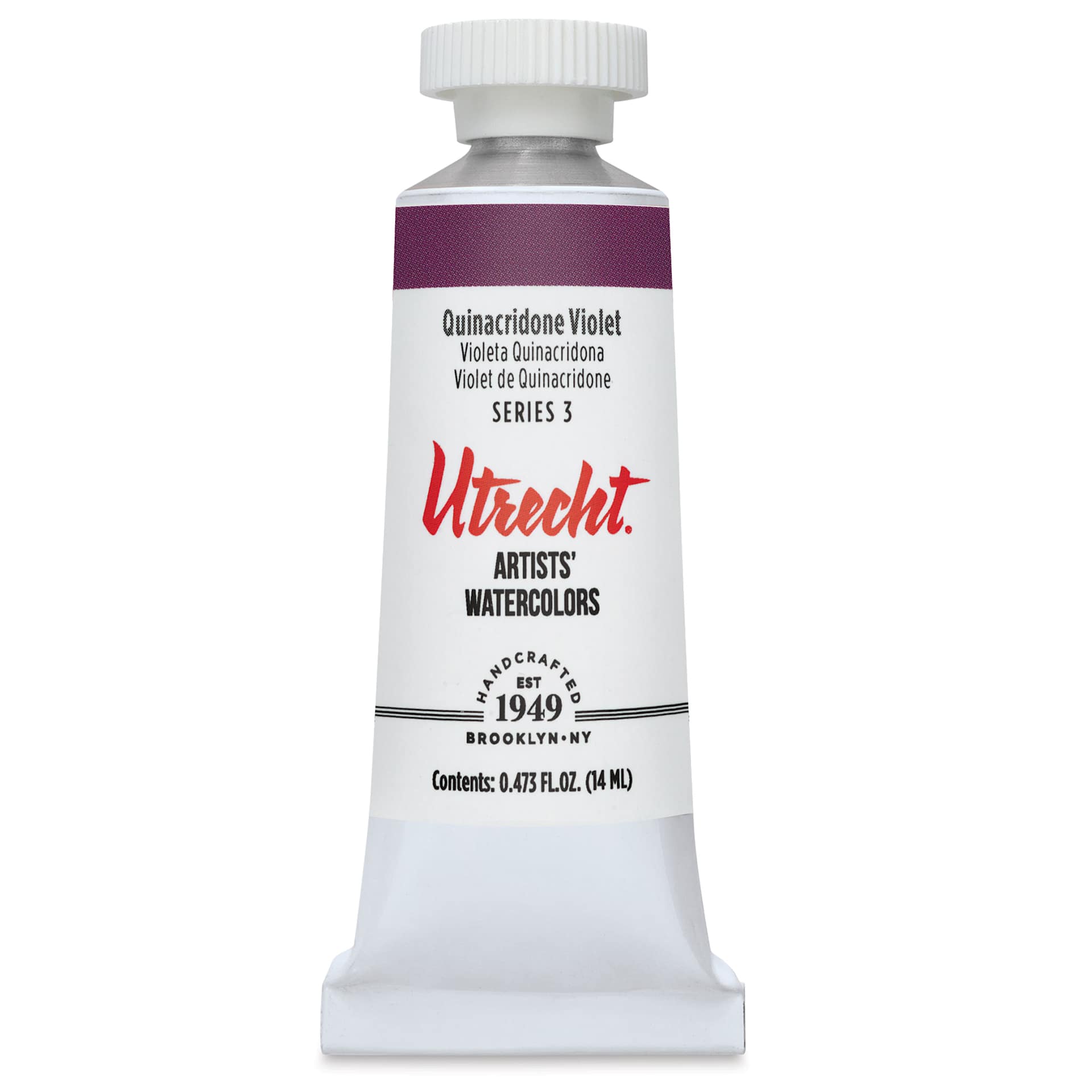 Utrecht Artists' Watercolor Paint - Quinacridone Violet, 14 ml, Tube (Front)