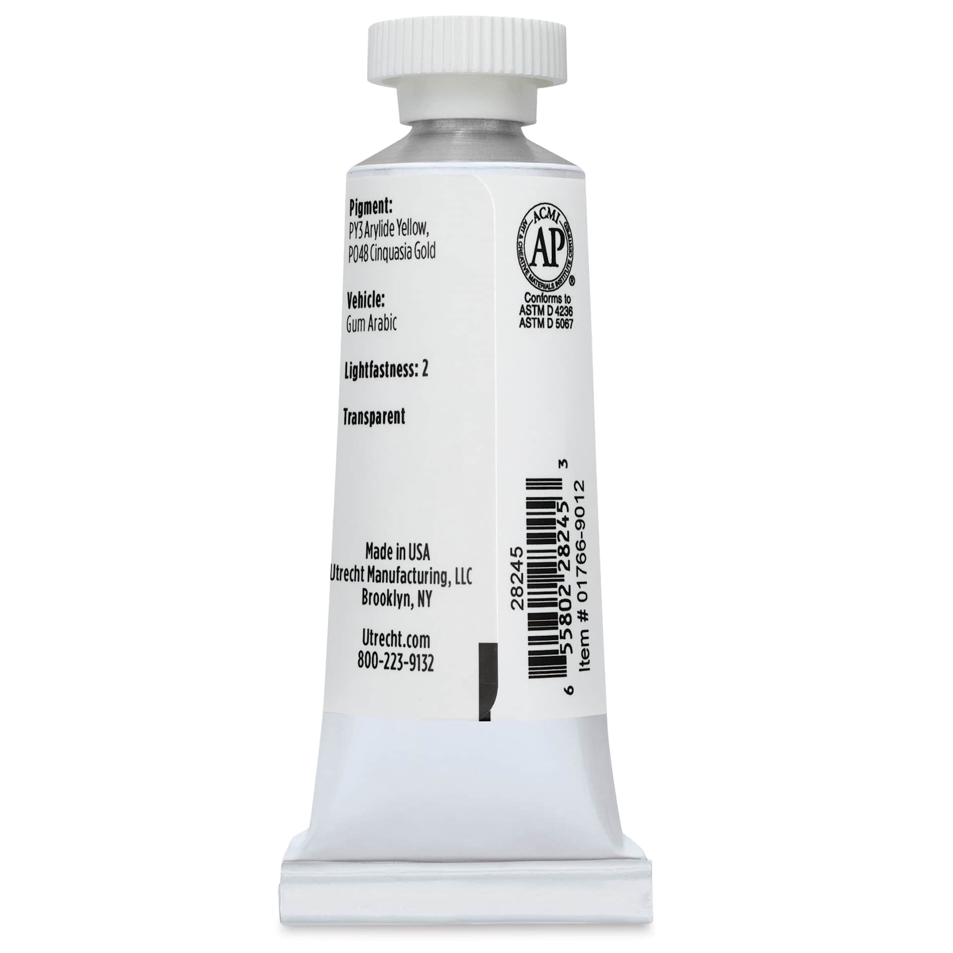 Utrecht Artists' Watercolor Paint - Golden Earth, 14 ml, Tube (Back)