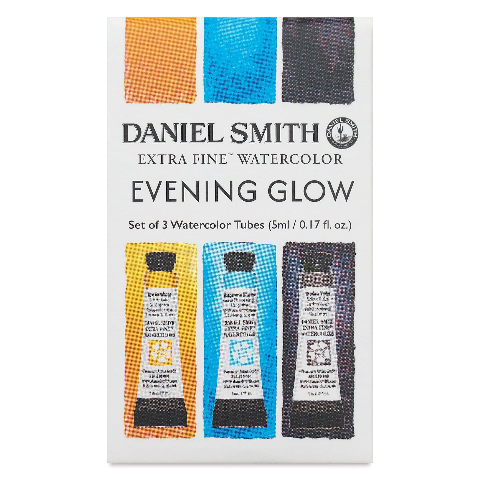 Daniel Smith Extra Fine Watercolor - Set of 3, Evening Glow, 5 ml Tubes front of package