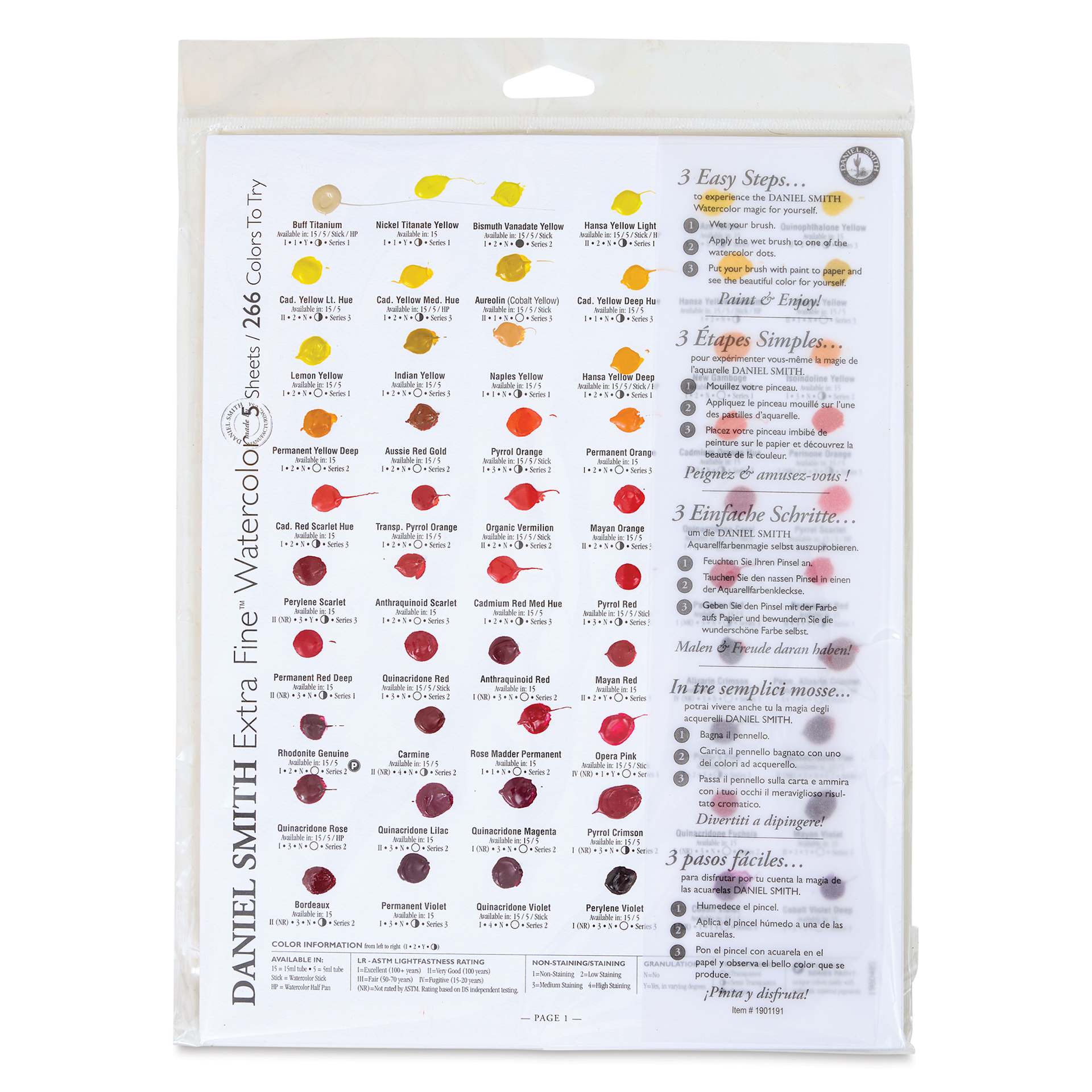 Daniel Smith Extra Fine Watercolor - 266 Watercolor and 22 Gouache Dot Card front of package