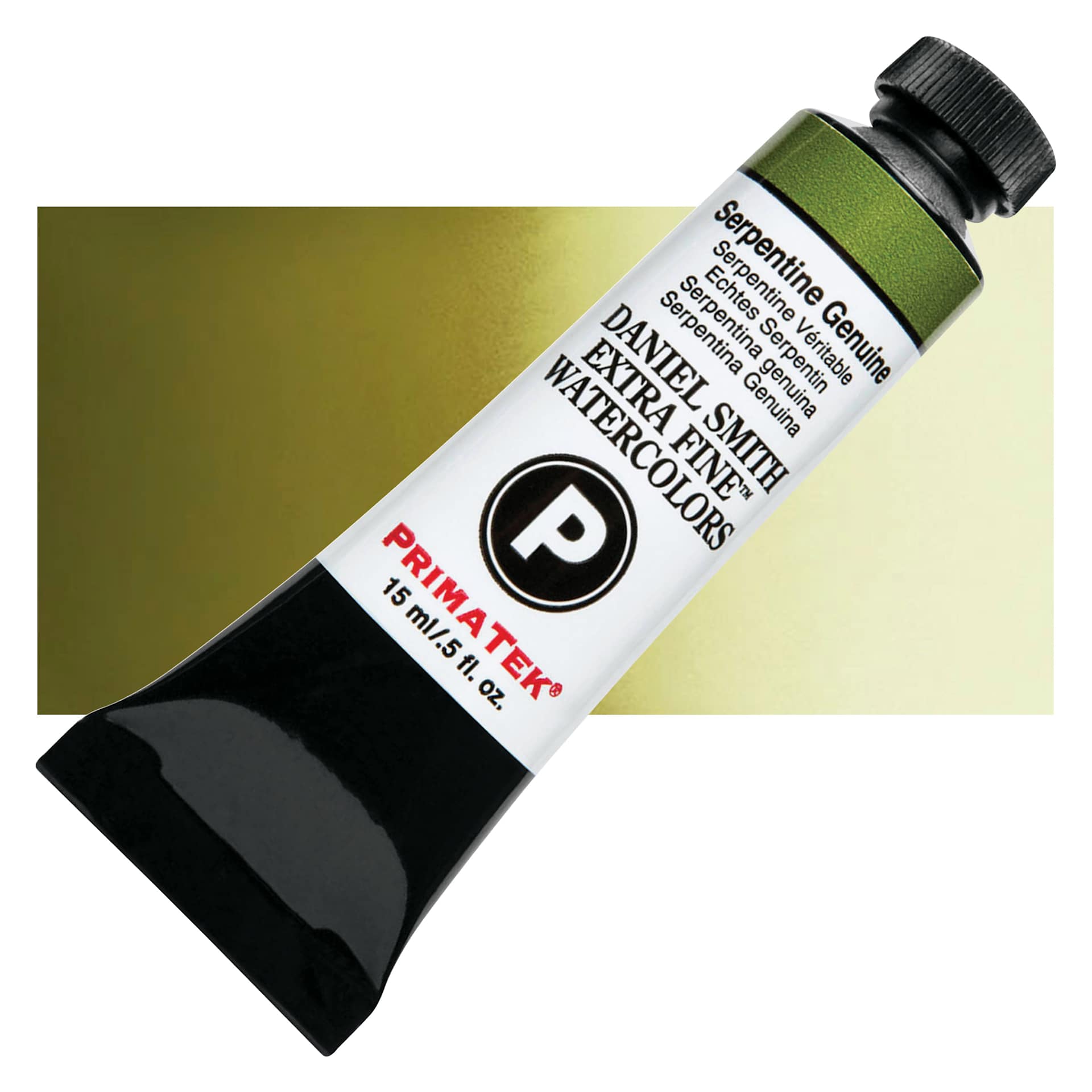 Daniel Smith Extra Fine Watercolor - PrimaTek, Serpentine Genuine, 15 ml Tube and swatch