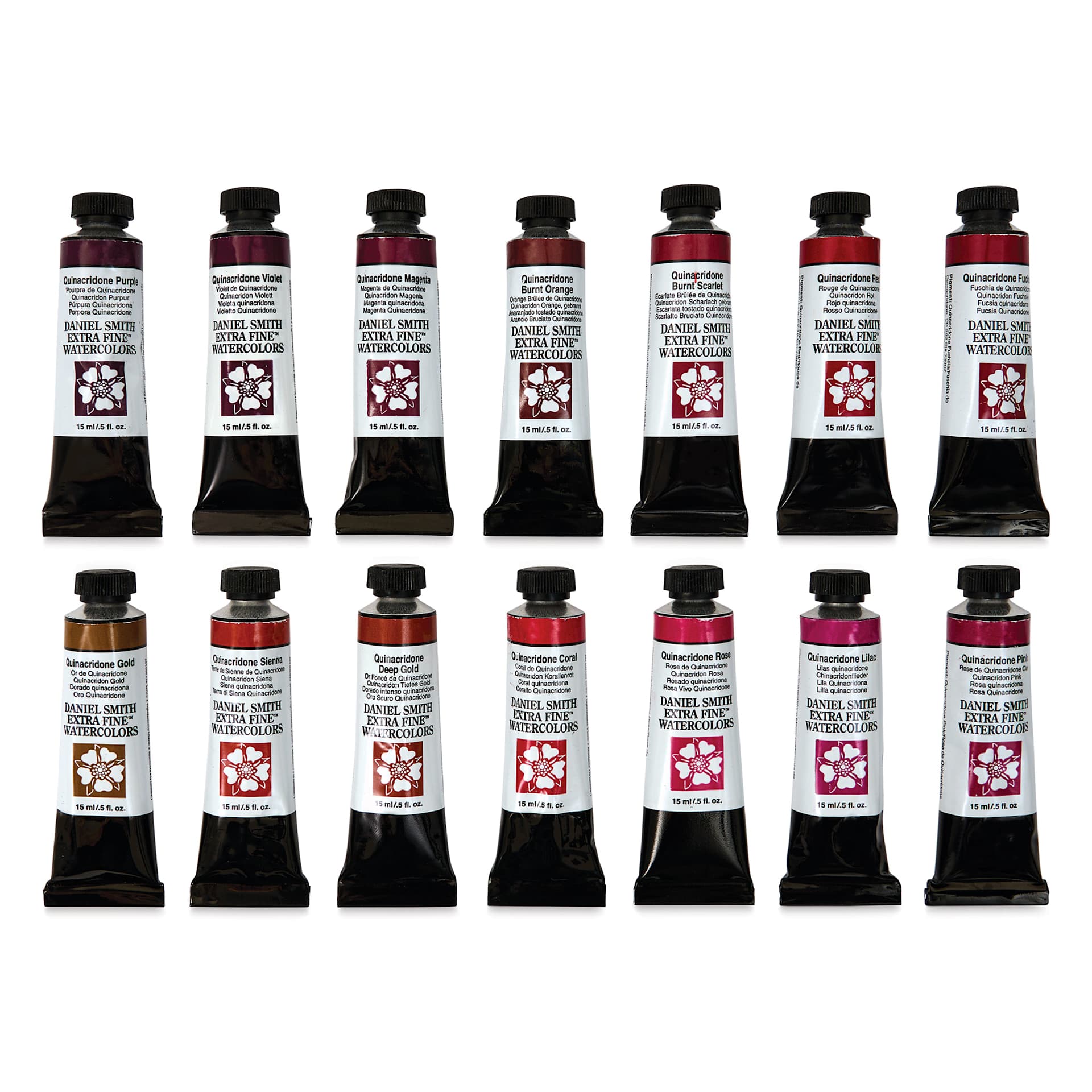 Daniel Smith Extra Fine Watercolor - Quinacridones Collection, Set of 14, 15 ml Tubes, out of packaging