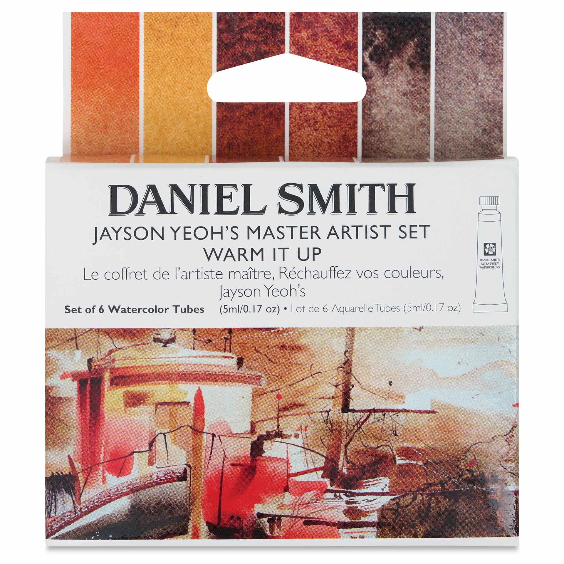 Daniel Smith Extra Fine Watercolor - Jayson Yeoh Master Artist Warm It Up Set of 6, 5 ml Tubes front of package