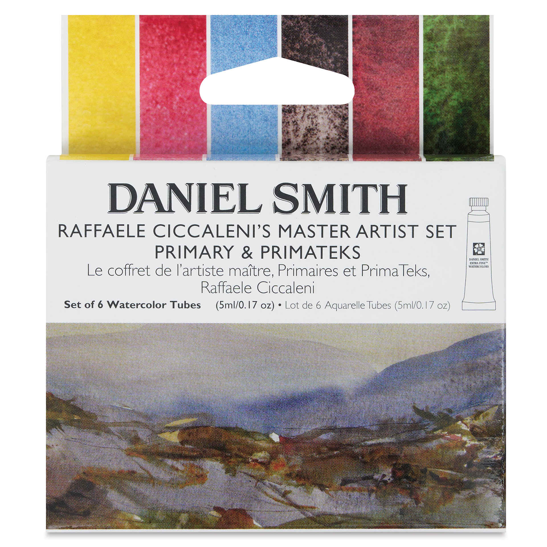 Daniel Smith Extra Fine Watercolor - Raffaele Ciccaleni's Master Artist Set II Primary and PrimaTek, Set of 6, 5 ml Tubes front of package