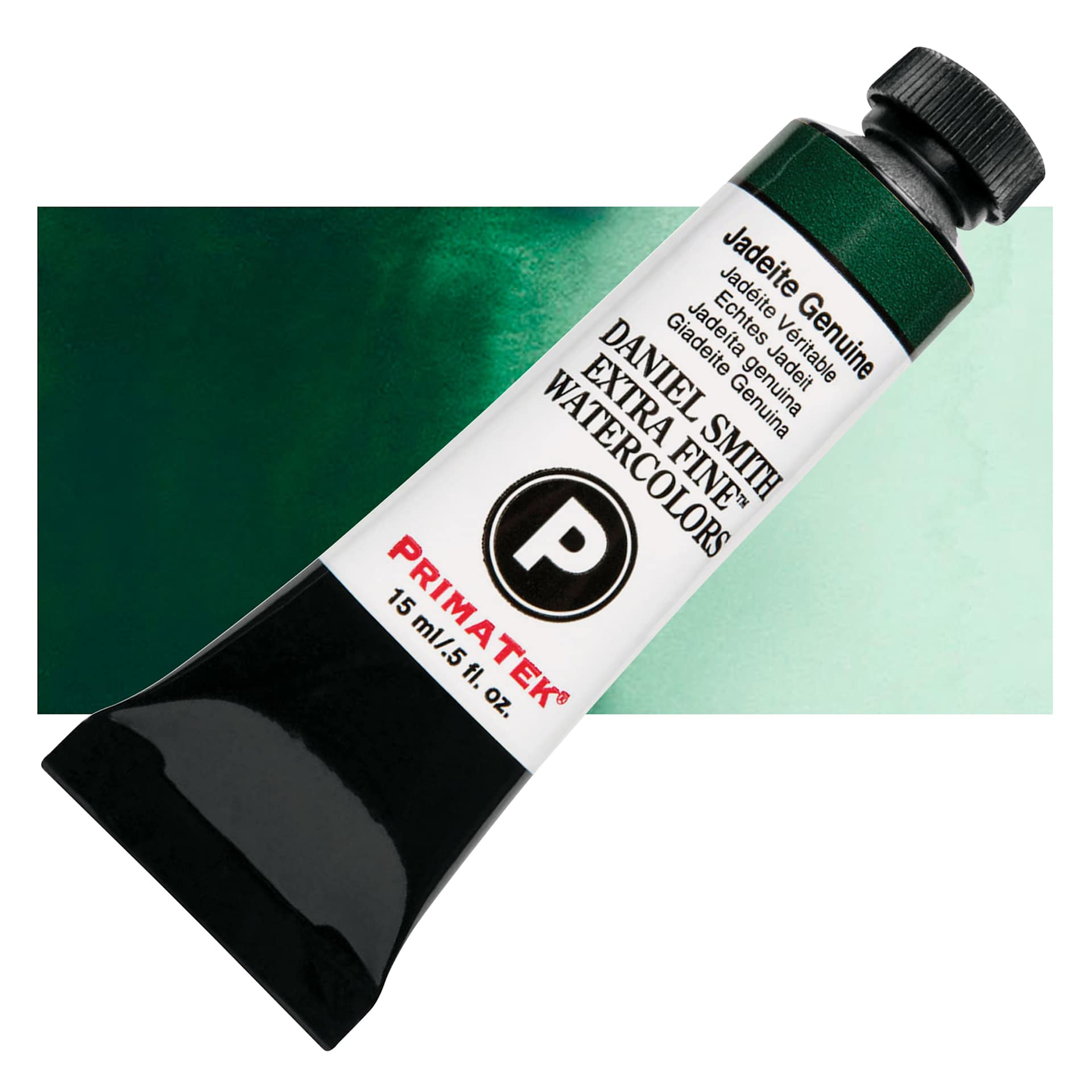 Daniel Smith Extra Fine Watercolor - PrimaTek, Jadeite Genuine, 15 ml Tube and swatch