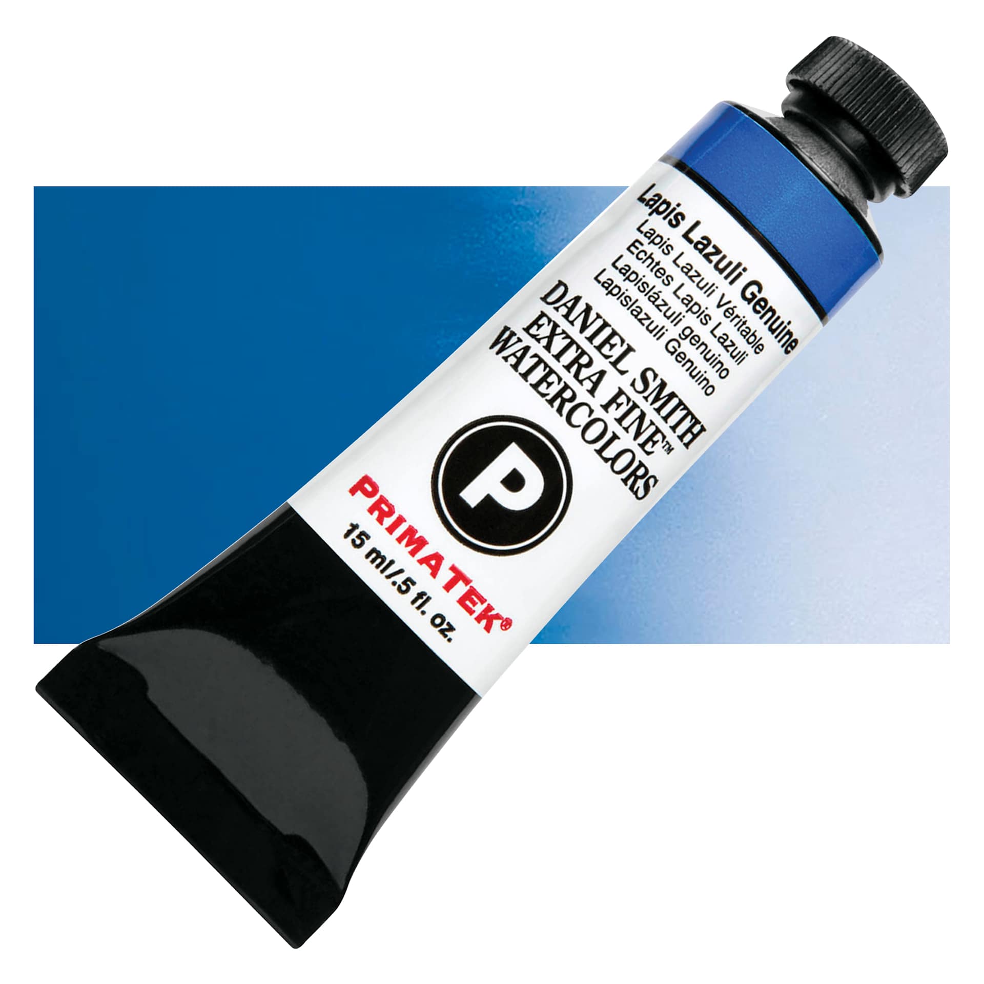 Daniel Smith Extra Fine Watercolor - PrimaTek, Lapis Lazuli, 15 ml Tube and swatch