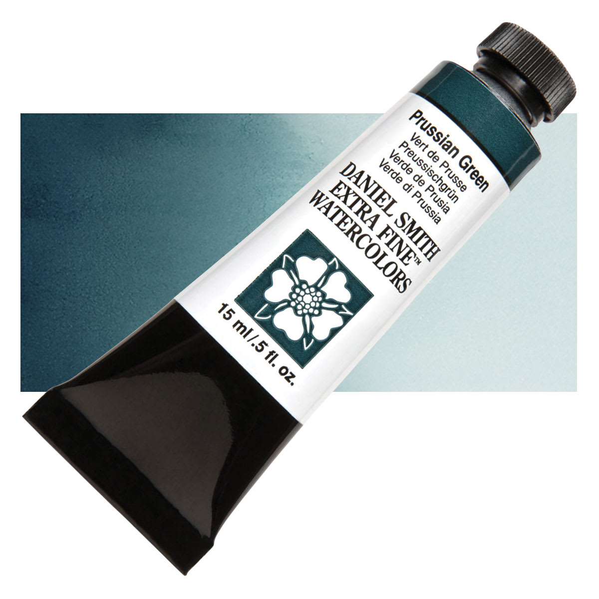 Daniel Smith Extra Fine Watercolor - Prussian Green, 15 ml Tube and swatch