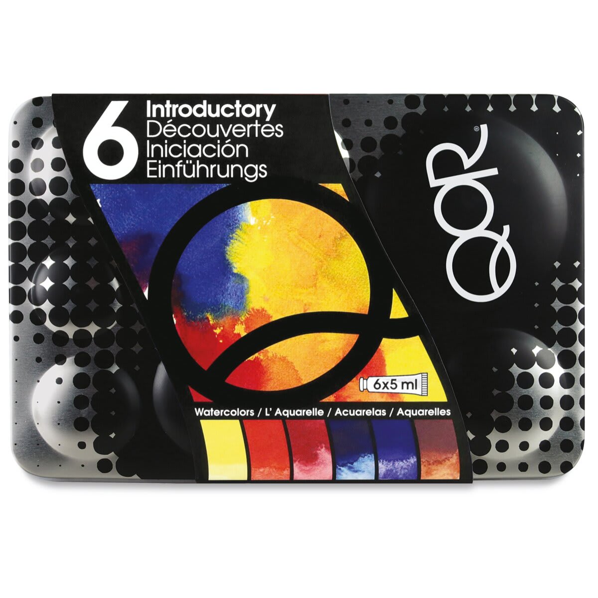 QoR Modern Watercolors - Set of 6, Introductory Colors, 5 ml Tubes, packaging