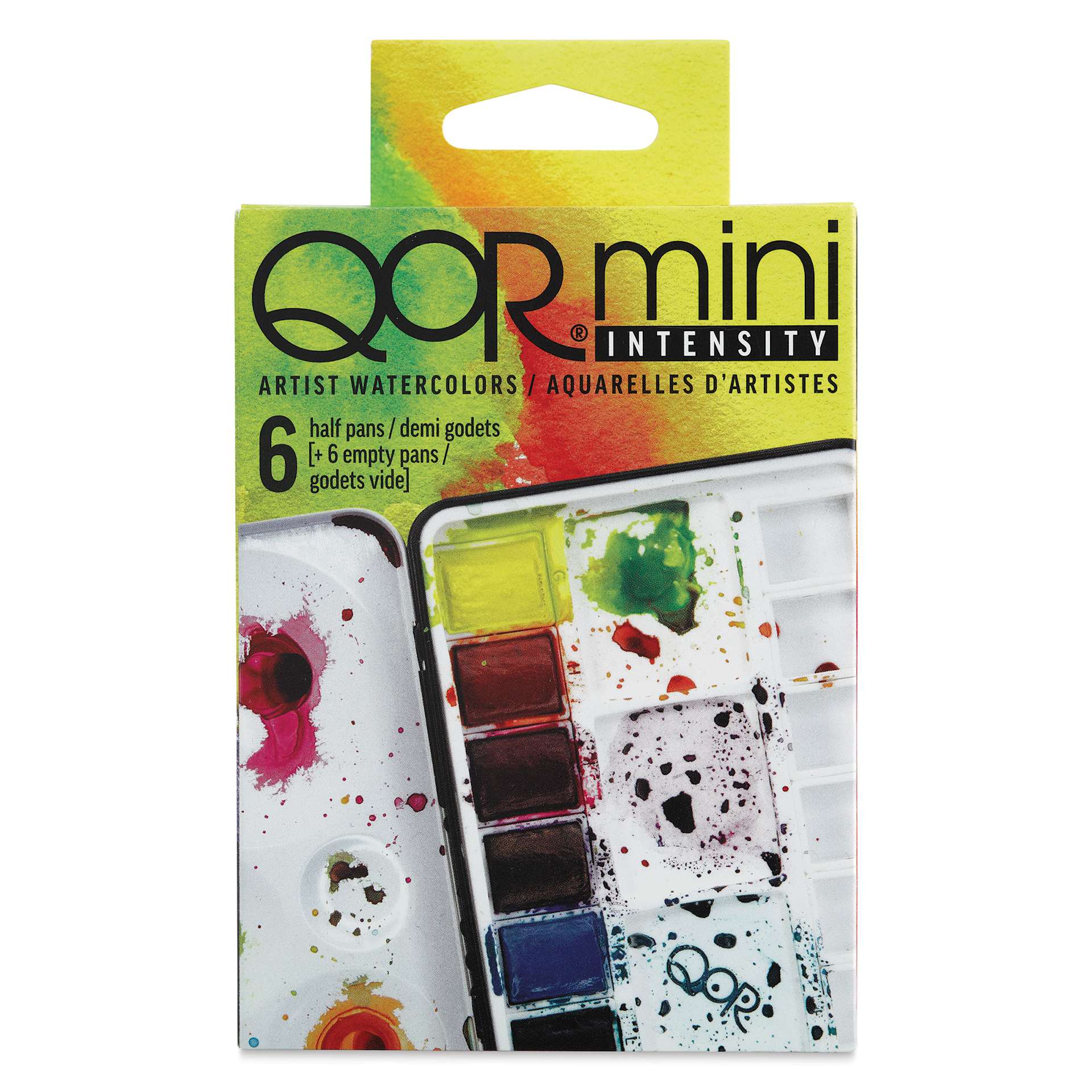 QoR Watercolor Set - Intensity, Set of 6 Half Pans (Front of package)