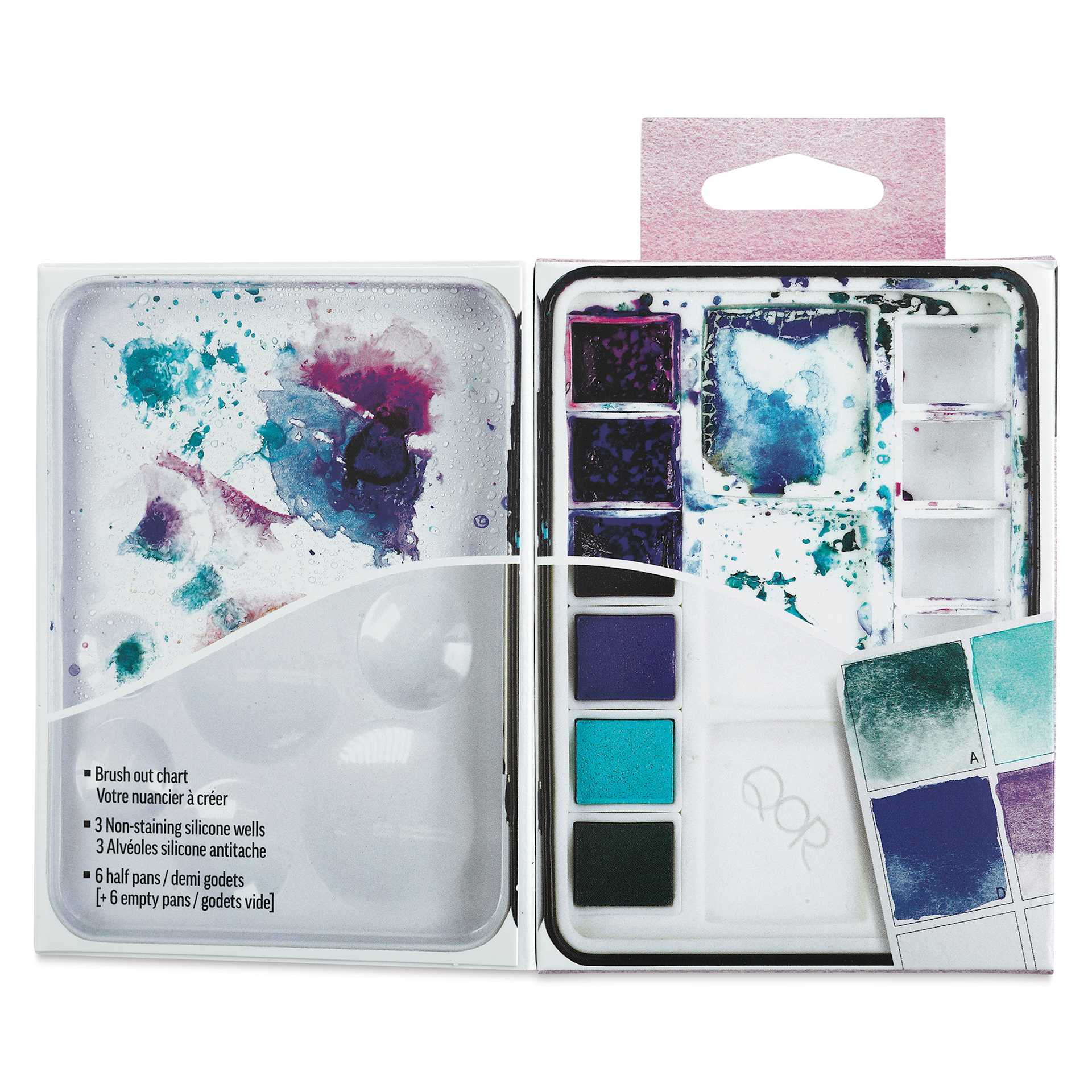 QoR Watercolor Set - Granulators, Set of 6 Half Pans (Set with packaging open)