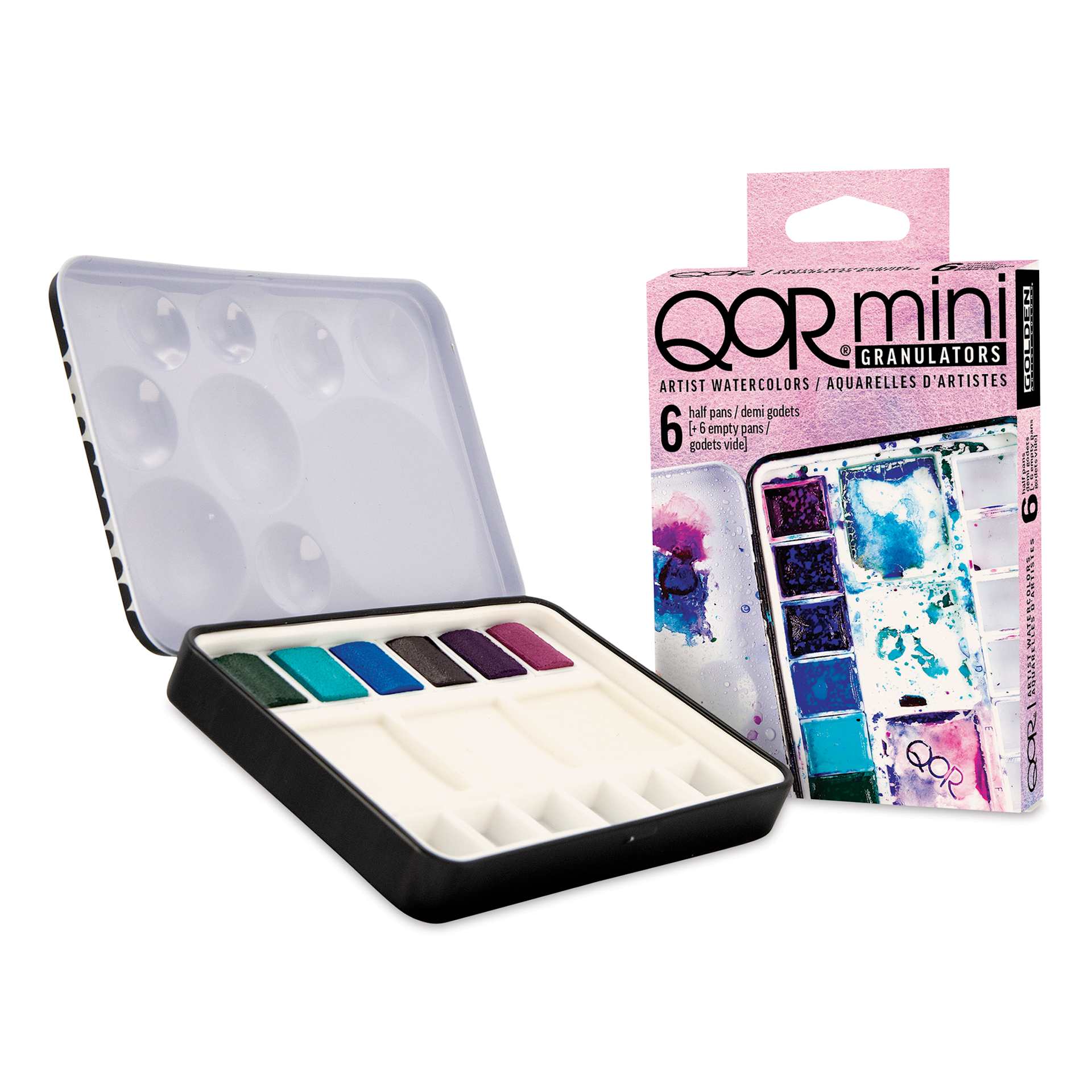 QoR Watercolor Set - Granulators, Set of 6 Half Pans QoR Watercolor Set - Granulators, Set of 6 Half Pans