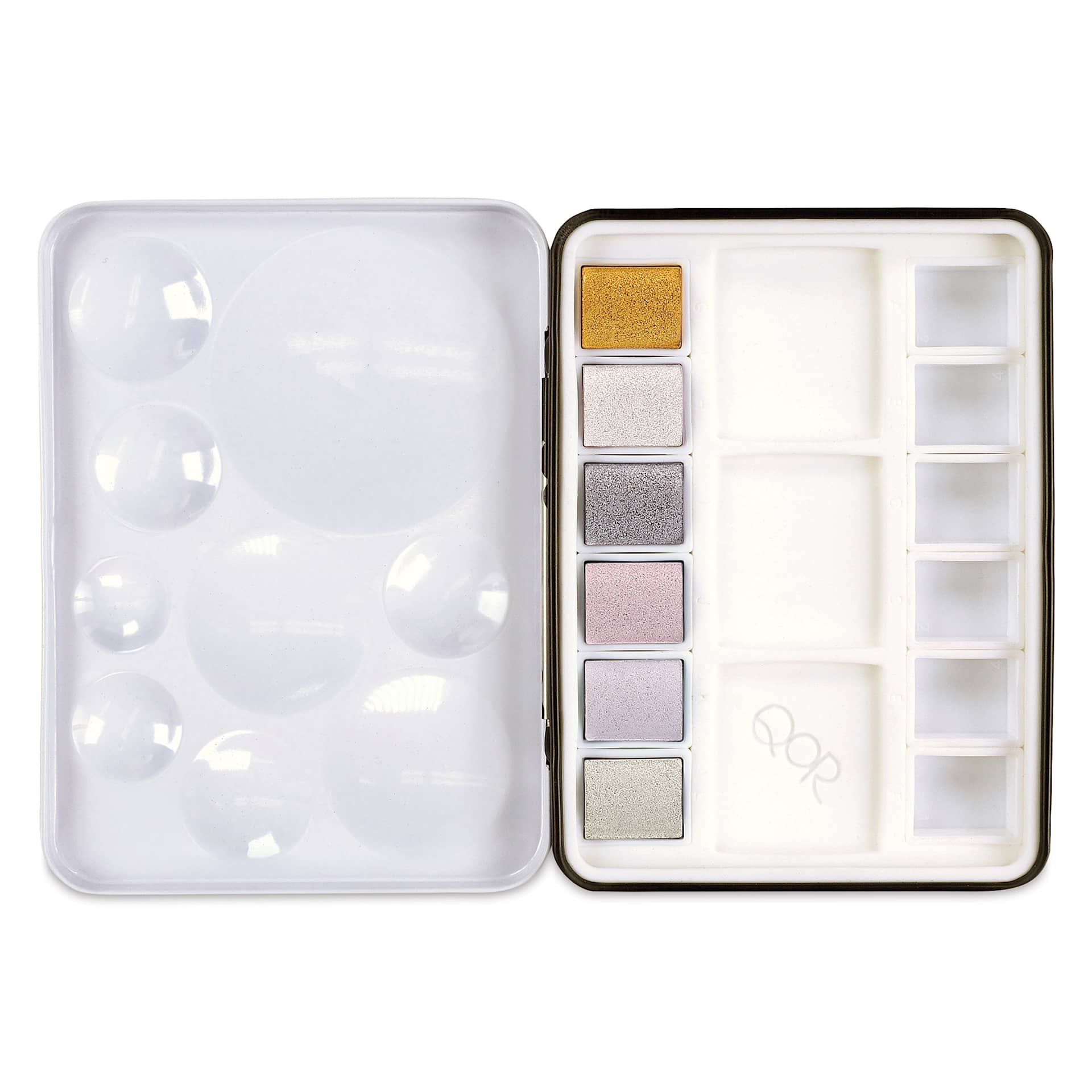 QoR Watercolor Set - Reflective, Set of 6 Half Pans (Open set)