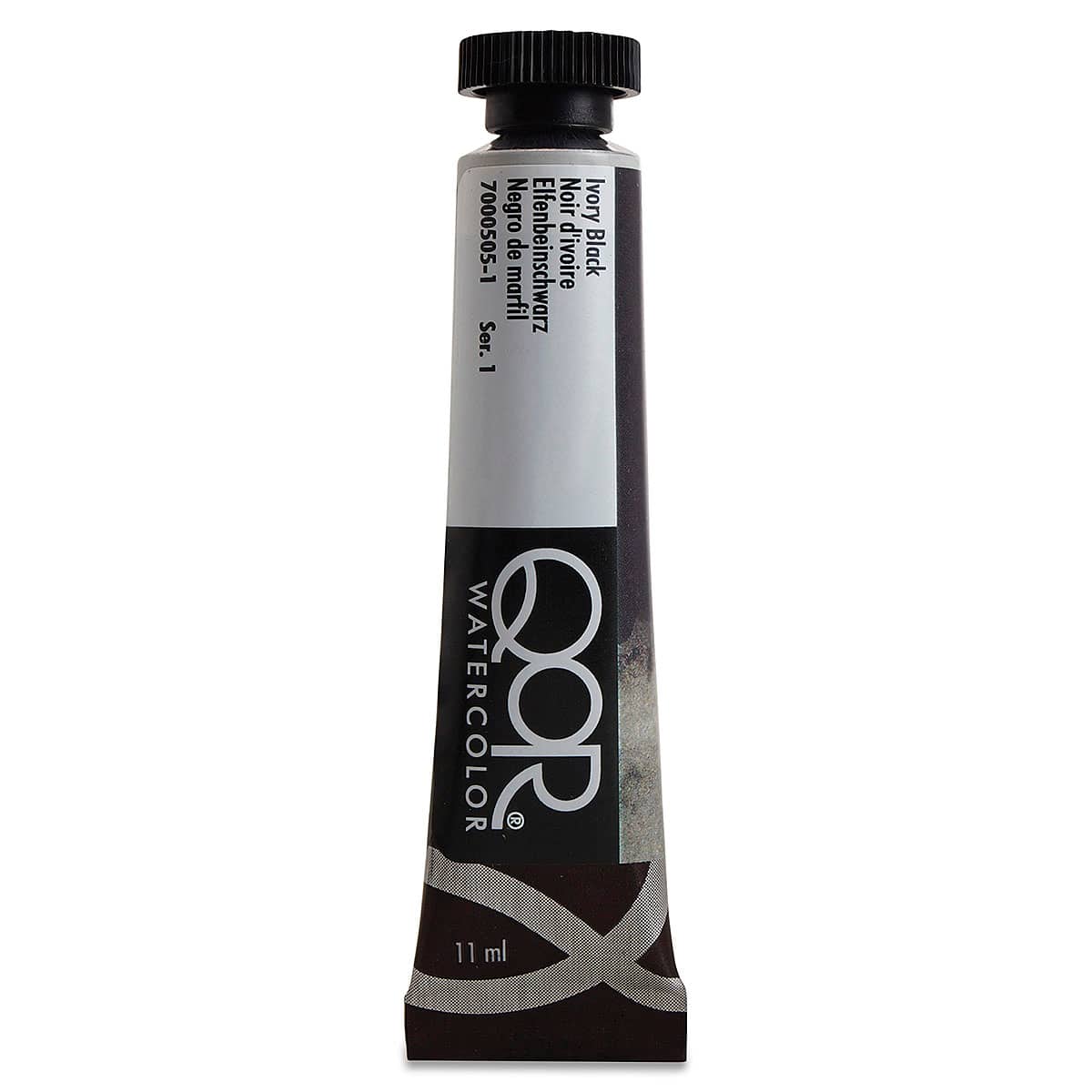 QoR Modern Watercolors - Ivory Black, 11 ml tube