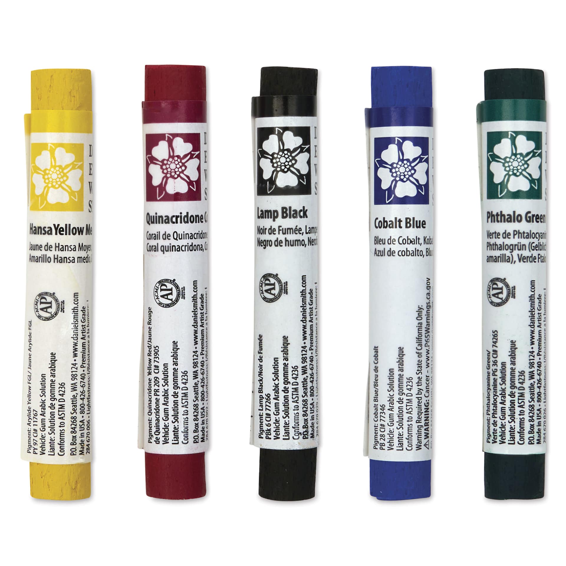 Daniel Smith Watercolor Sticks - Core Mixing, Set of 5, contents