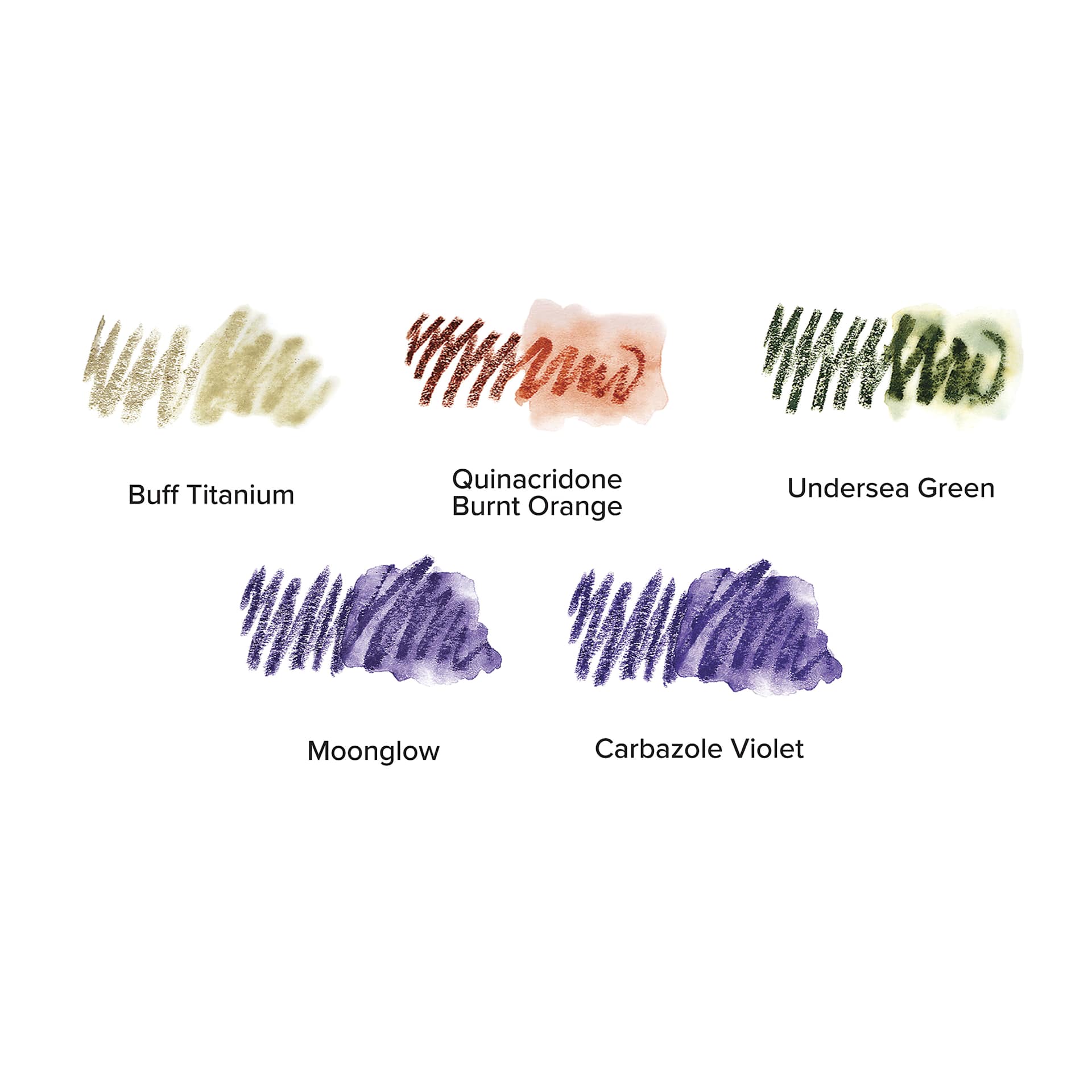 Daniel Smith Watercolor Sticks - Enhanced Secondary Colors, Set of 5, swatches