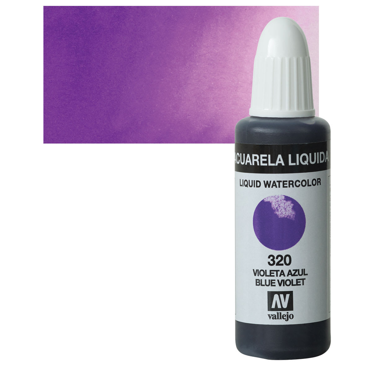 Vallejo Liquid Watercolor - Blue Violet, 32 ml and swatch