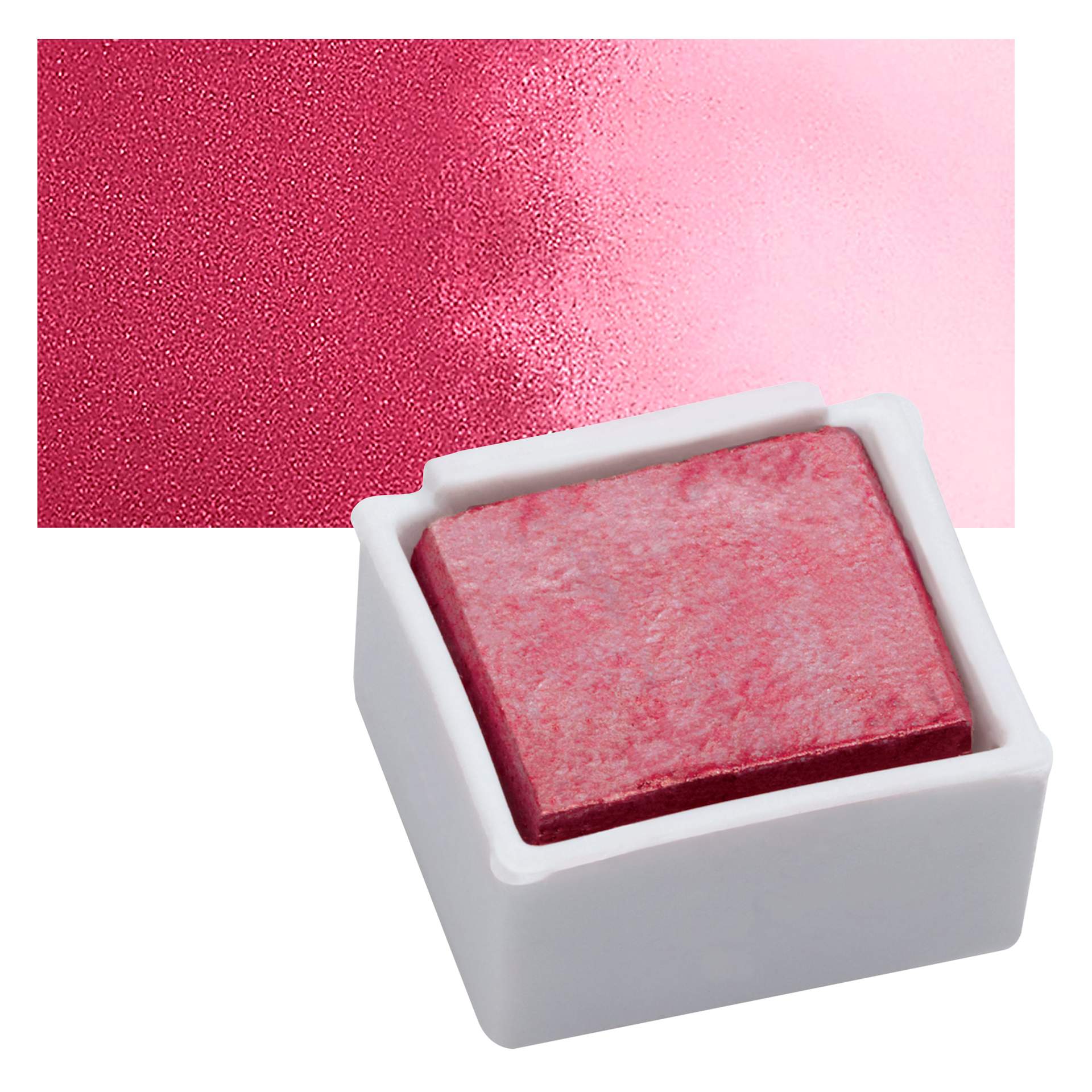Derwent Watercolor Pan - Metallic Red pan and swatch