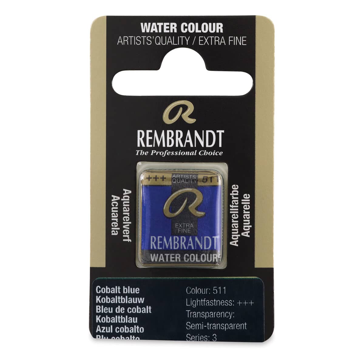 Rembrandt Watercolor Half Pan - Cobalt Blue