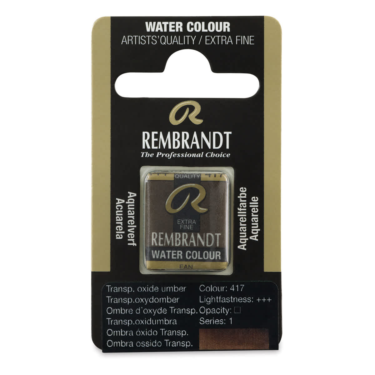 Rembrandt Watercolor Half Pan - Transparent Oxide Umber