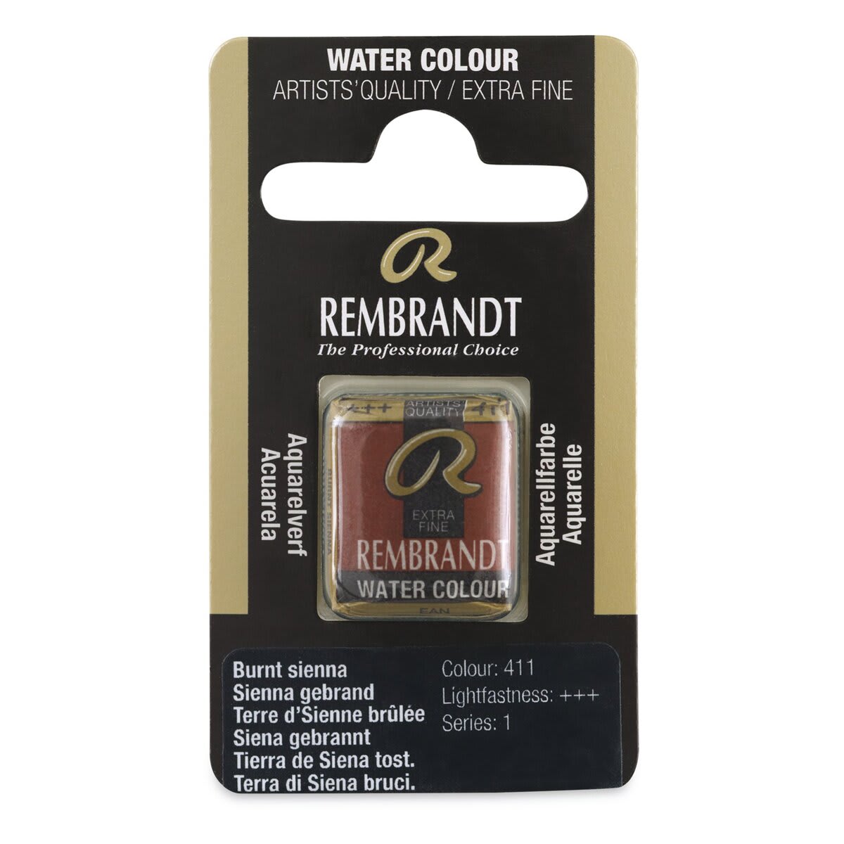 Rembrandt Watercolor Half Pan - Burnt Sienna